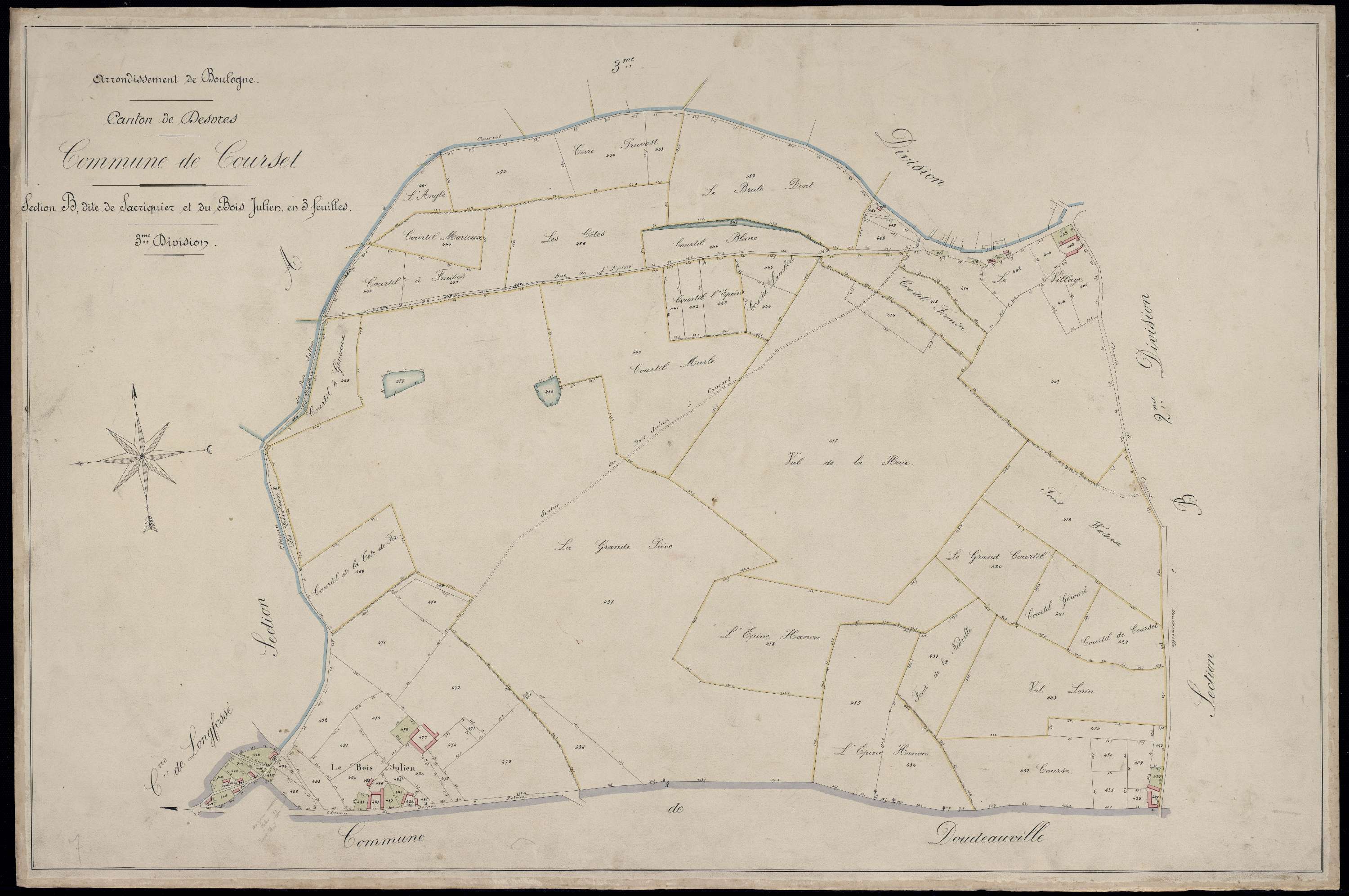 Courset - Section B, 3e feuille