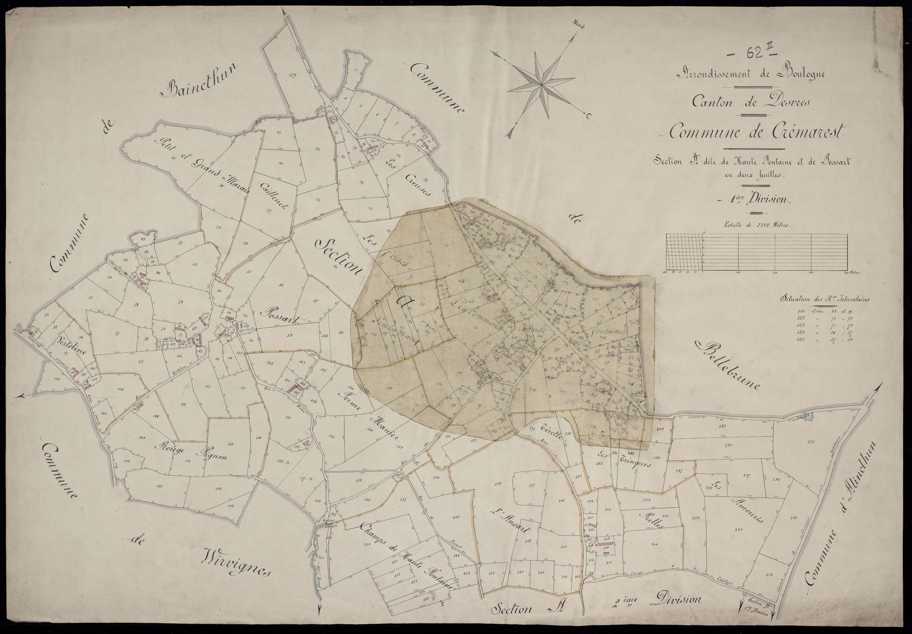 Crémarest - Section A, 1re feuille