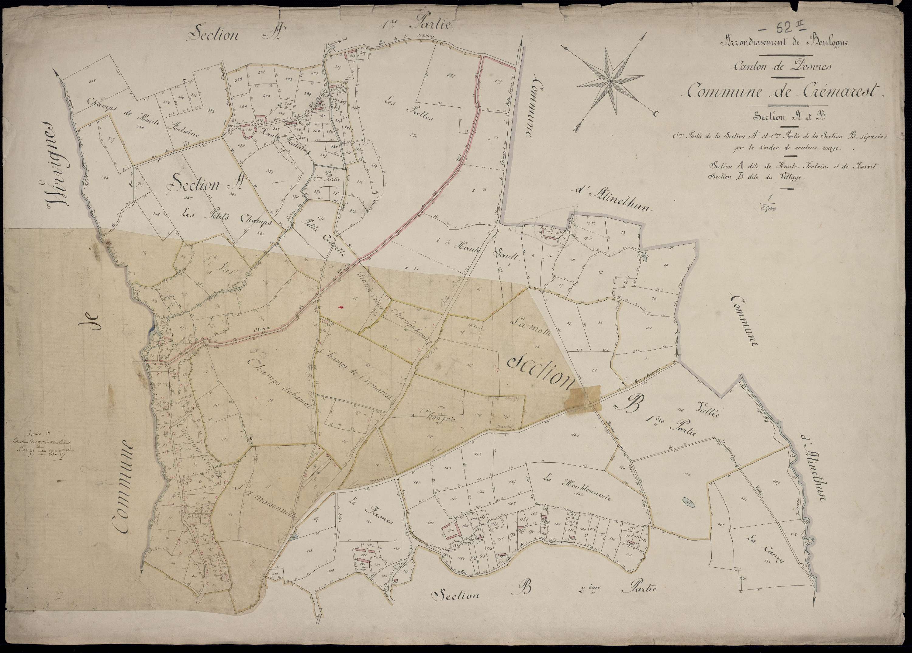 Crémarest - Section A, 2e feuille , section B, 1re feuille