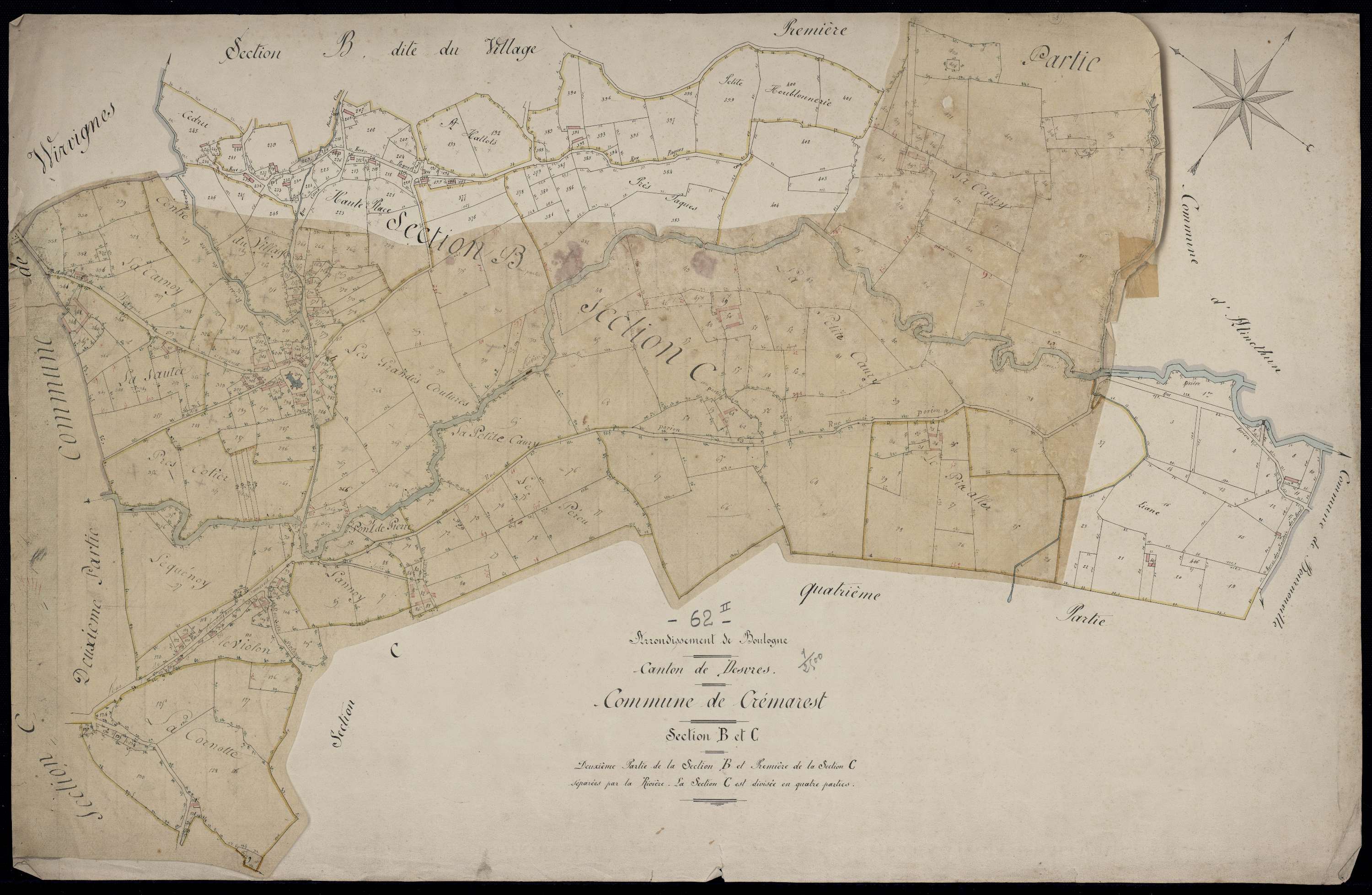 Crémarest - Section B, 2e feuille , section C, 1re feuille