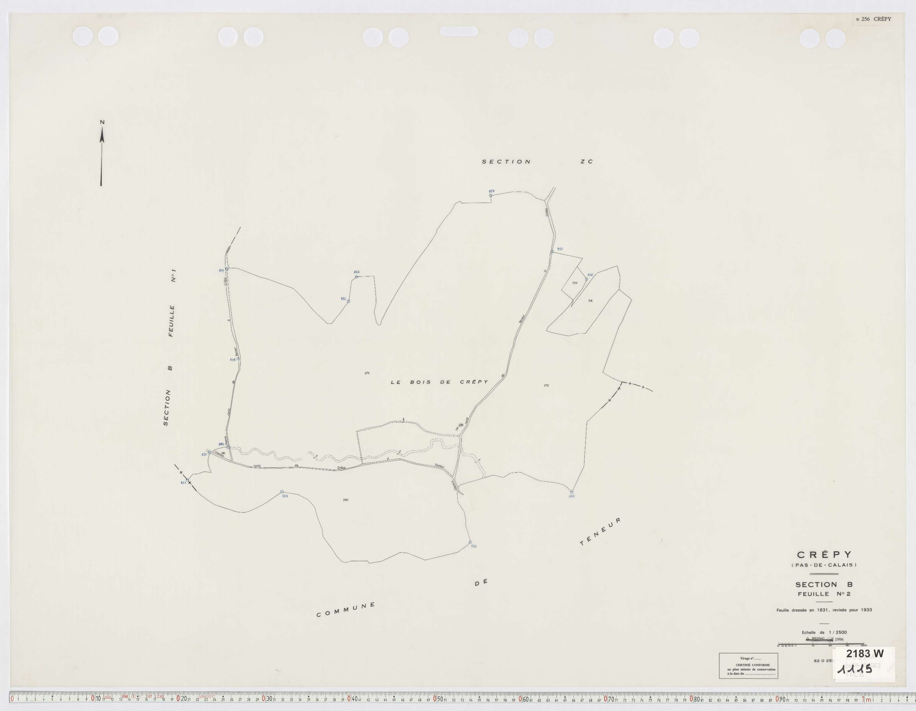 Crépy - Section B, feuille 2.