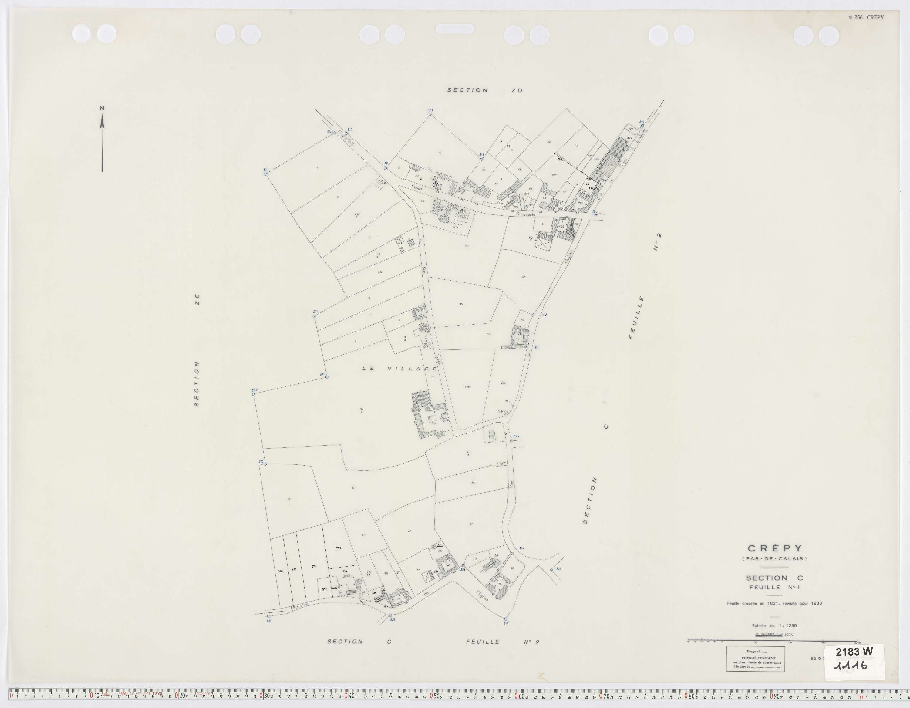 Crépy - Section C , feuille 1.