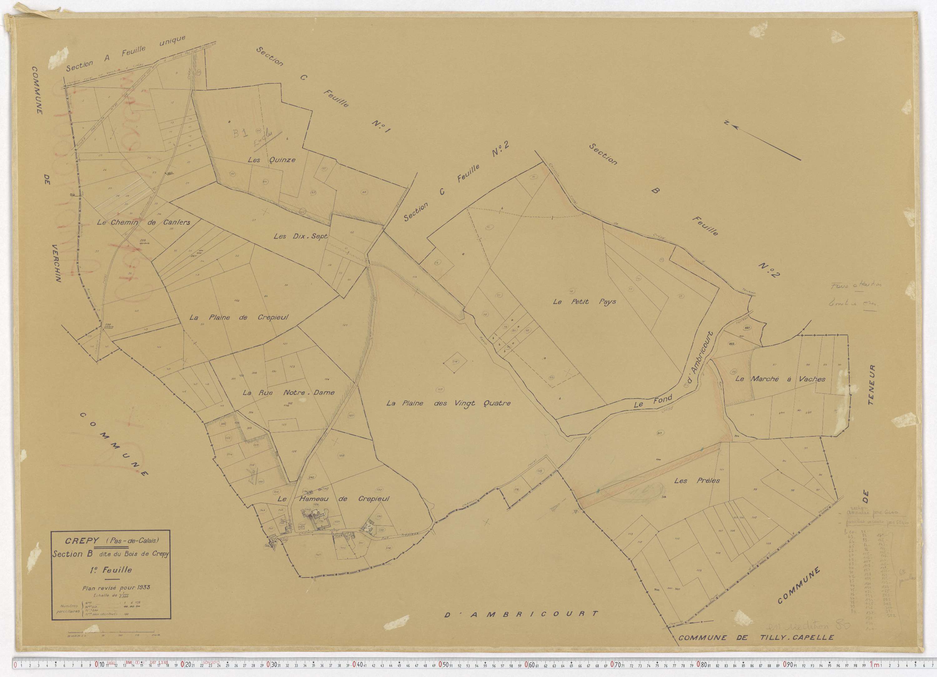 Crépy - Section B, feuille 1.