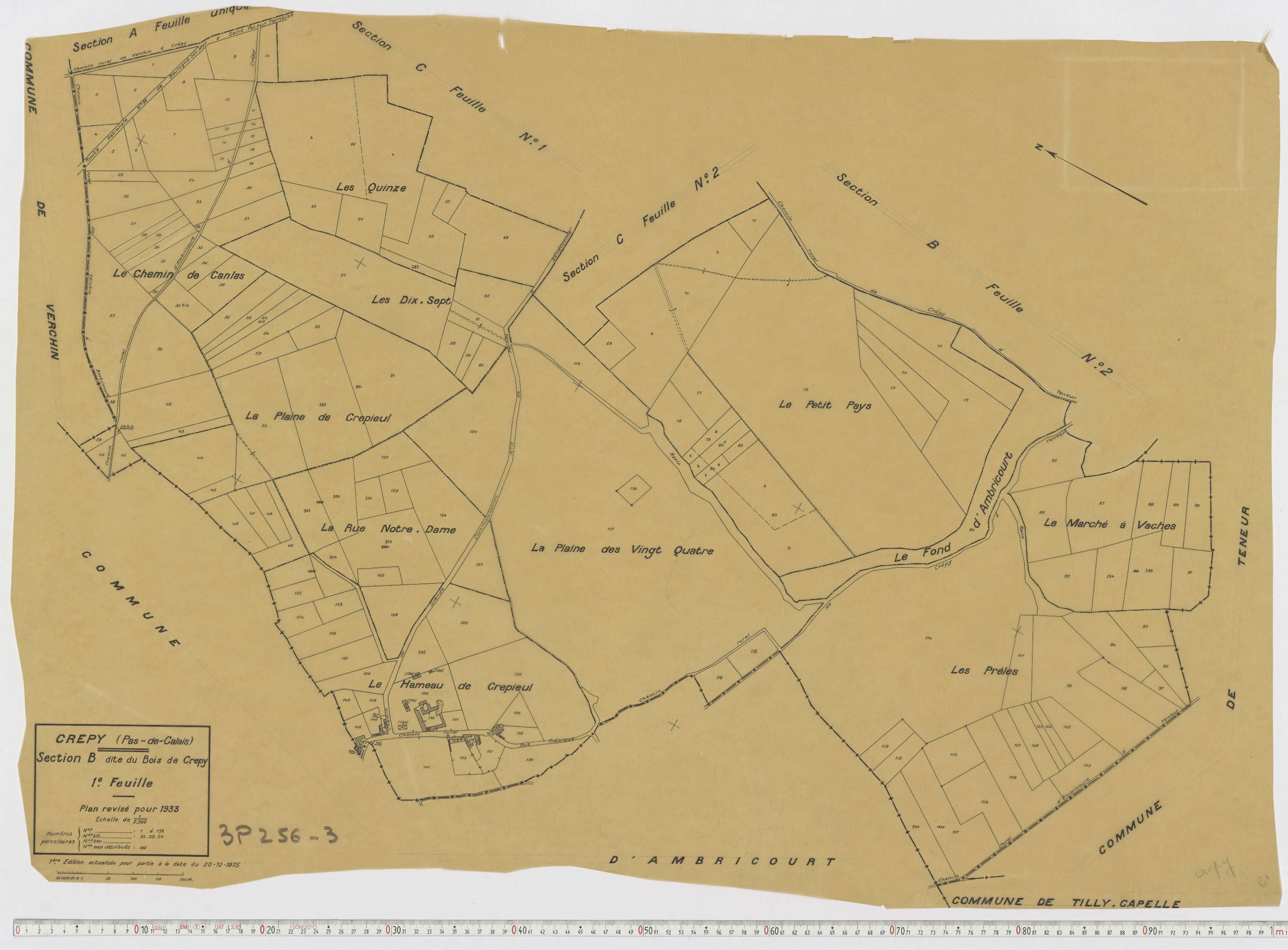 Crépy - Section B, feuille 1.