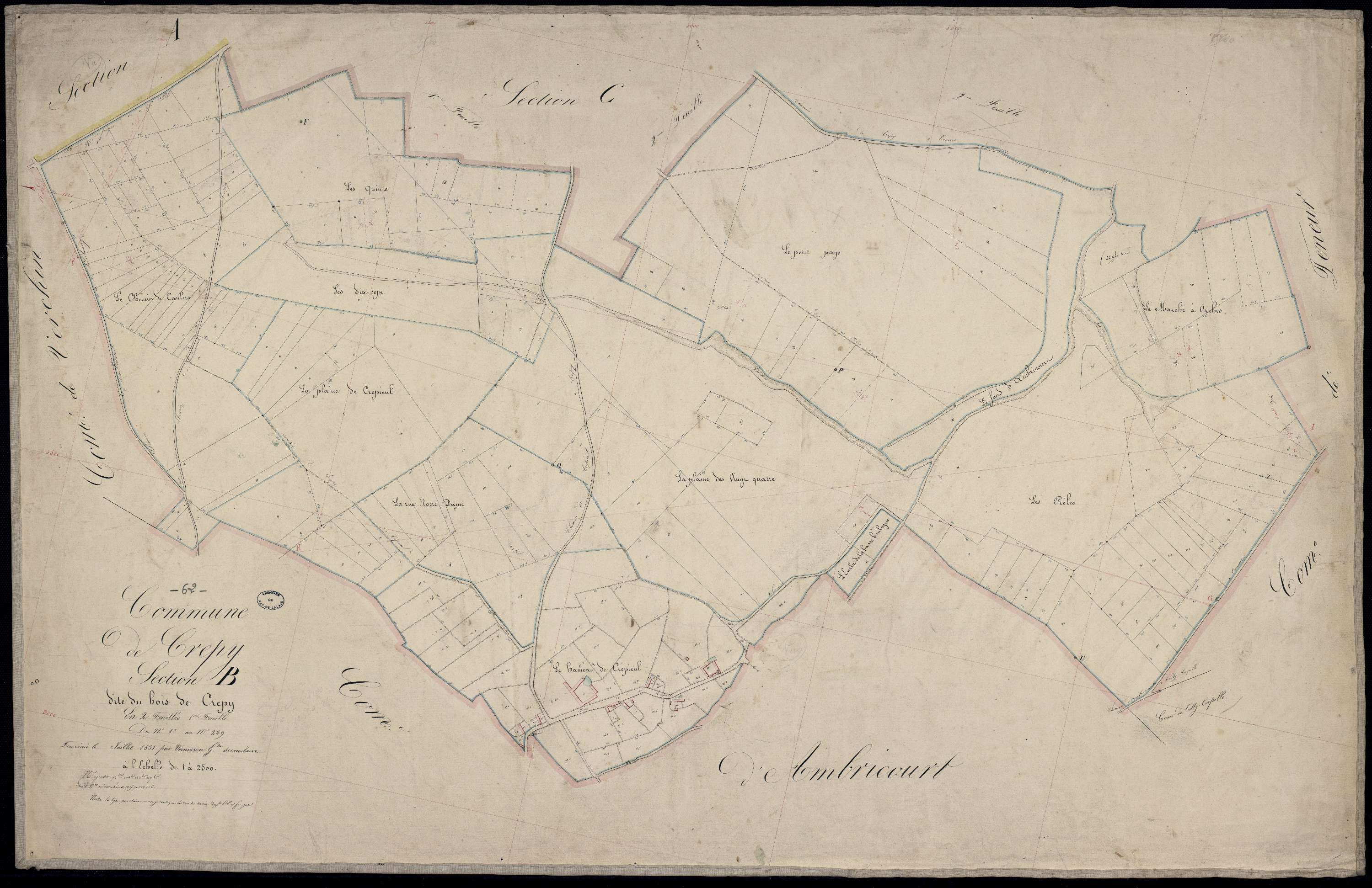 Crépy - Section B, 1re feuille