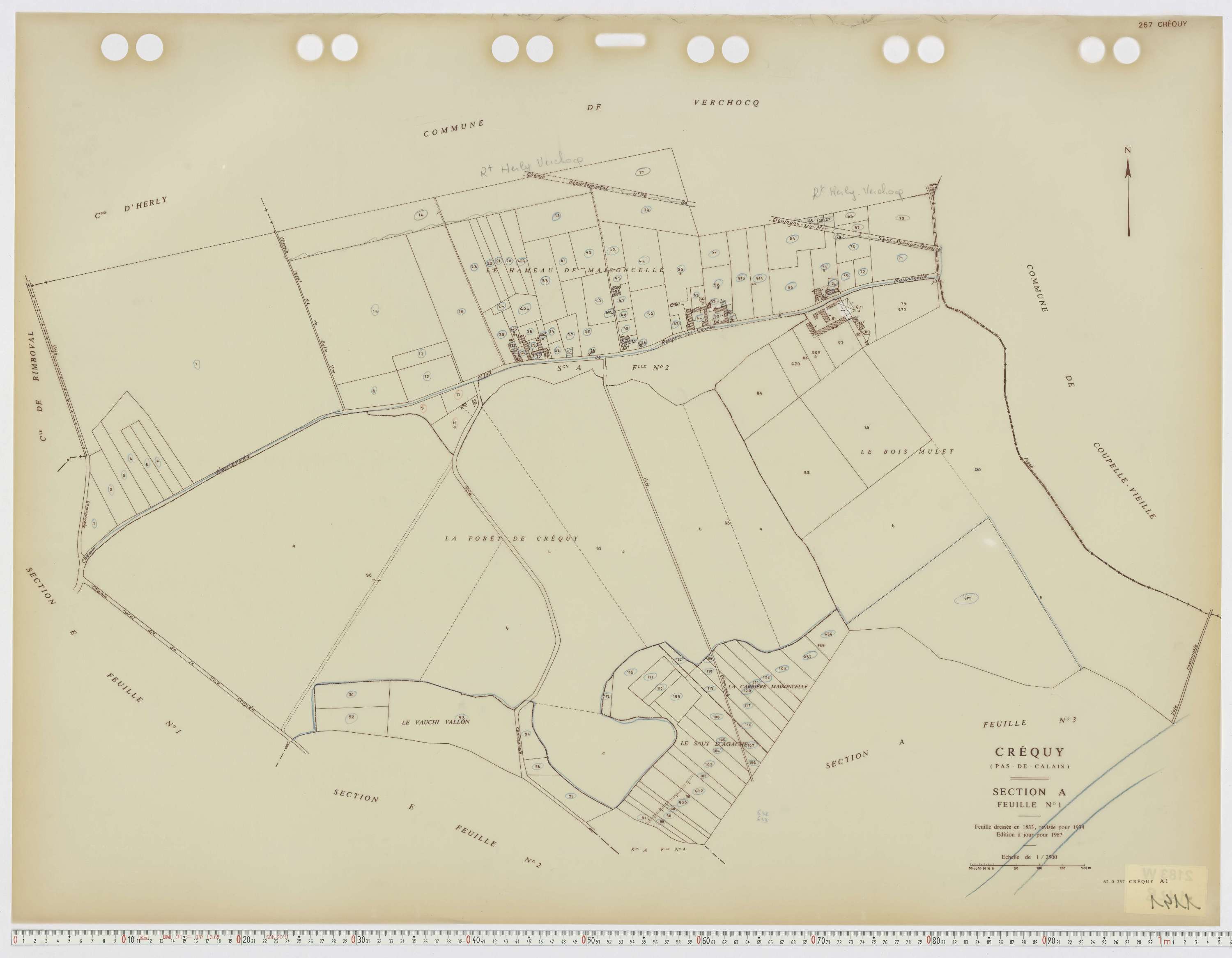 Créquy - Section A, feuille 1.