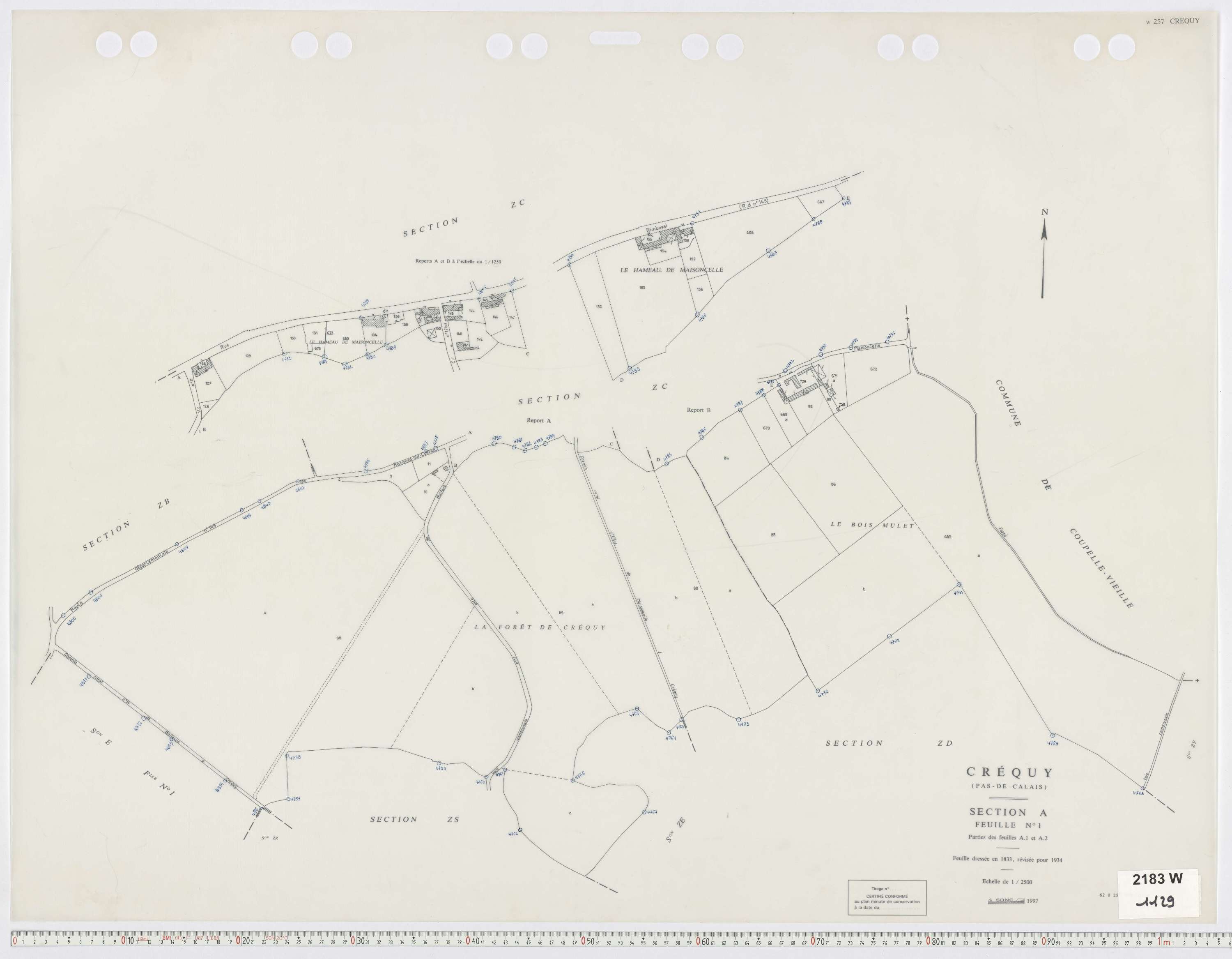Créquy - Section A, feuille 1.