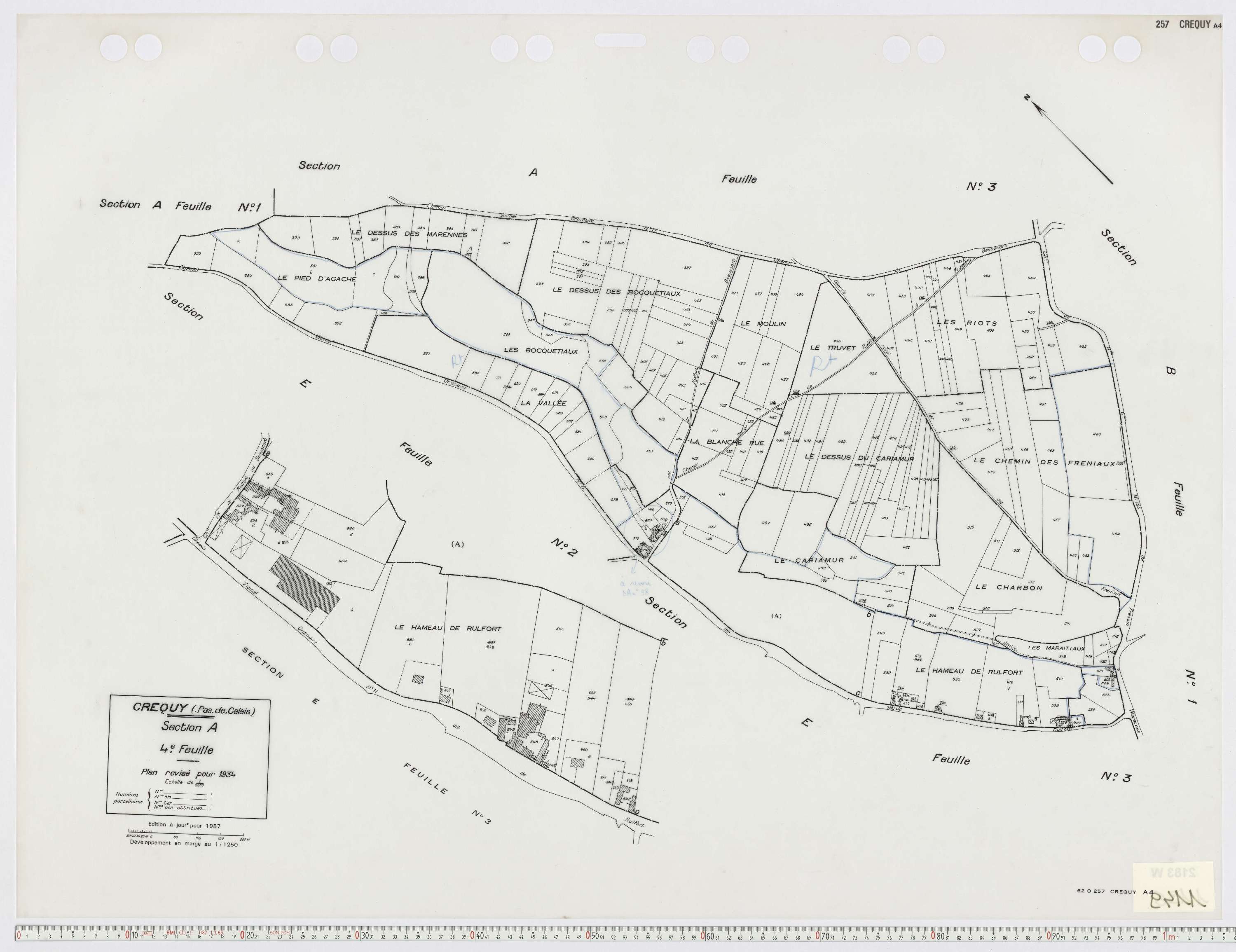 Créquy - Section A, feuille 4.