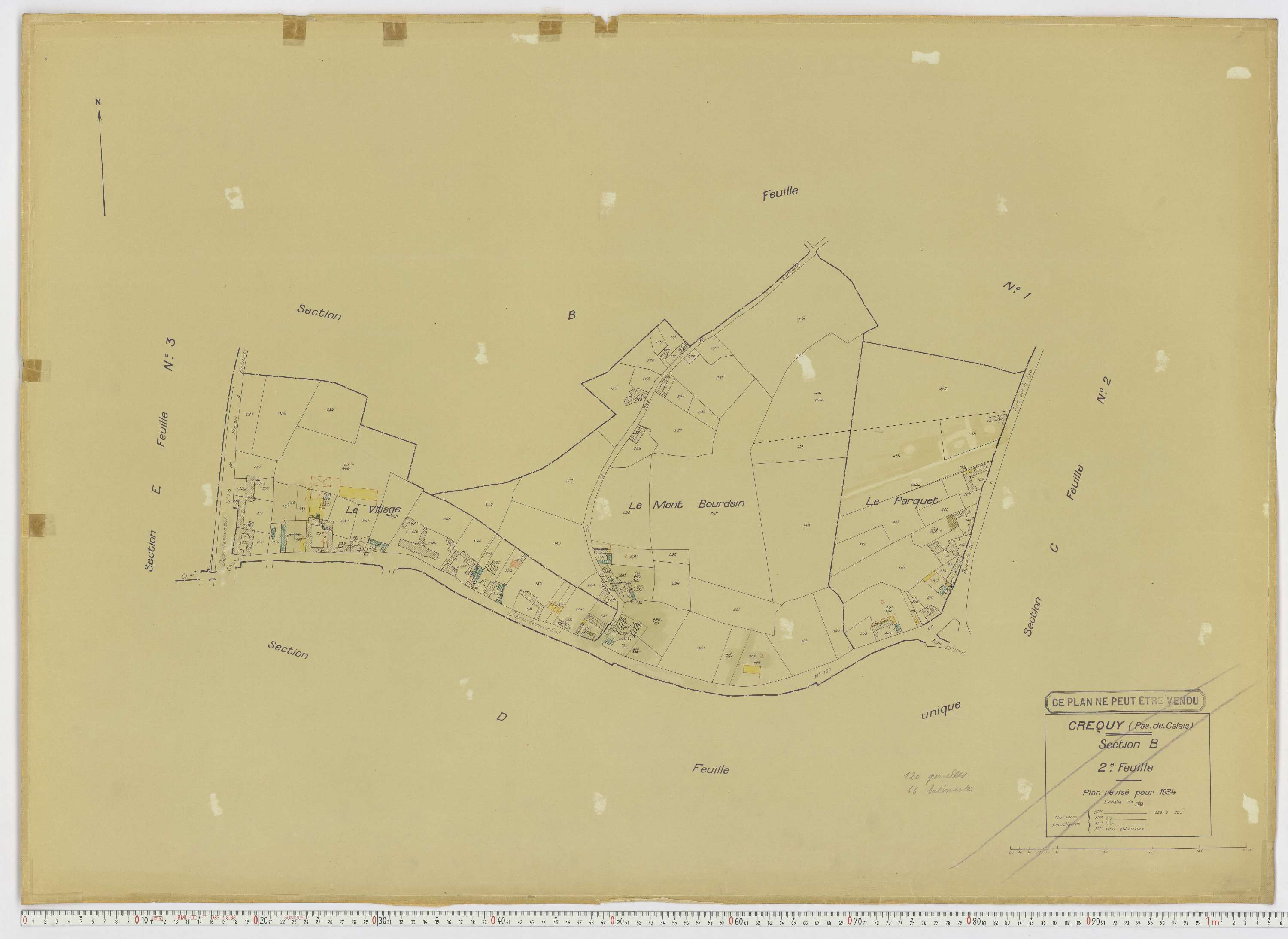 Créquy - Section B, feuille 2.