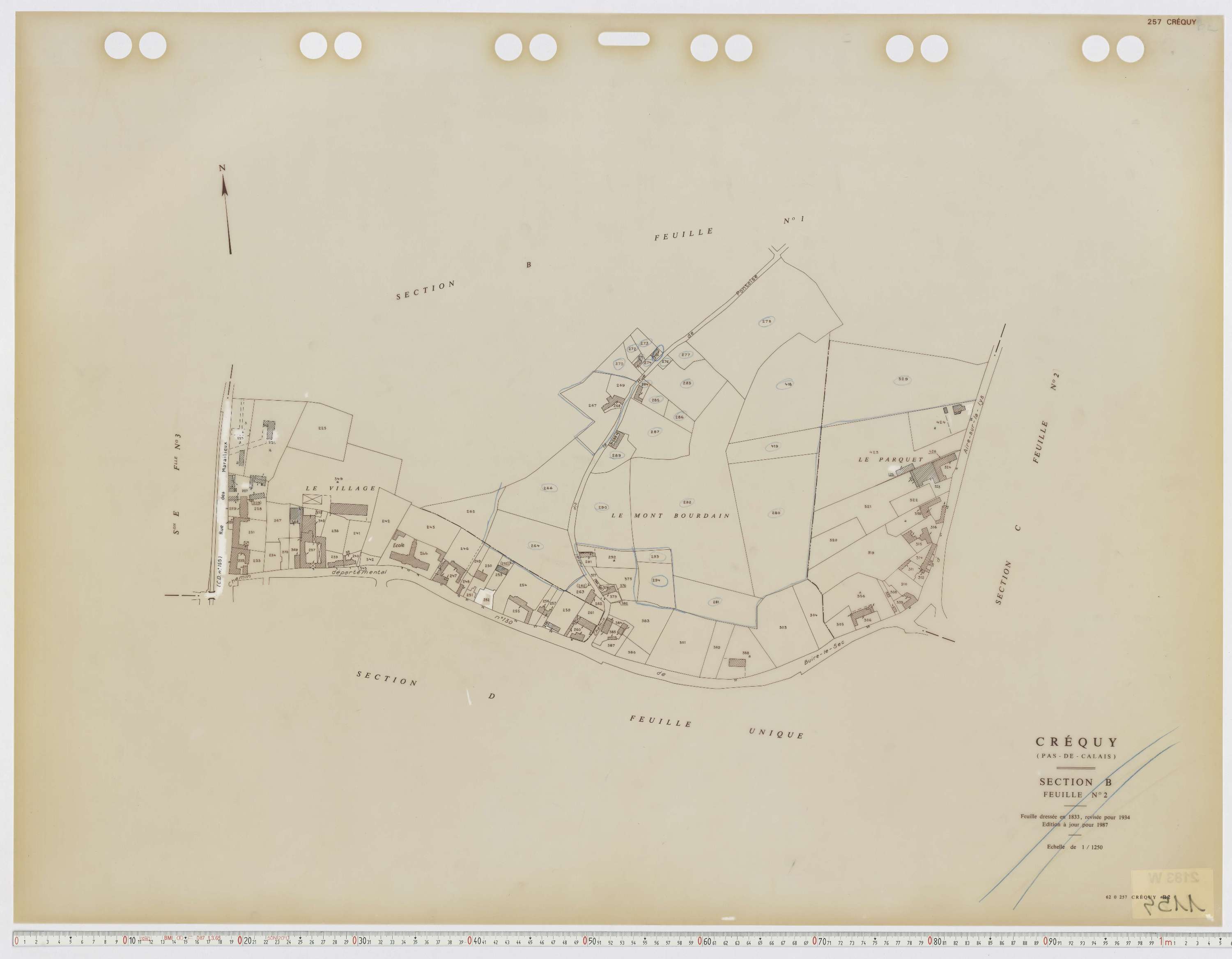 Créquy - Section B, feuille 2.