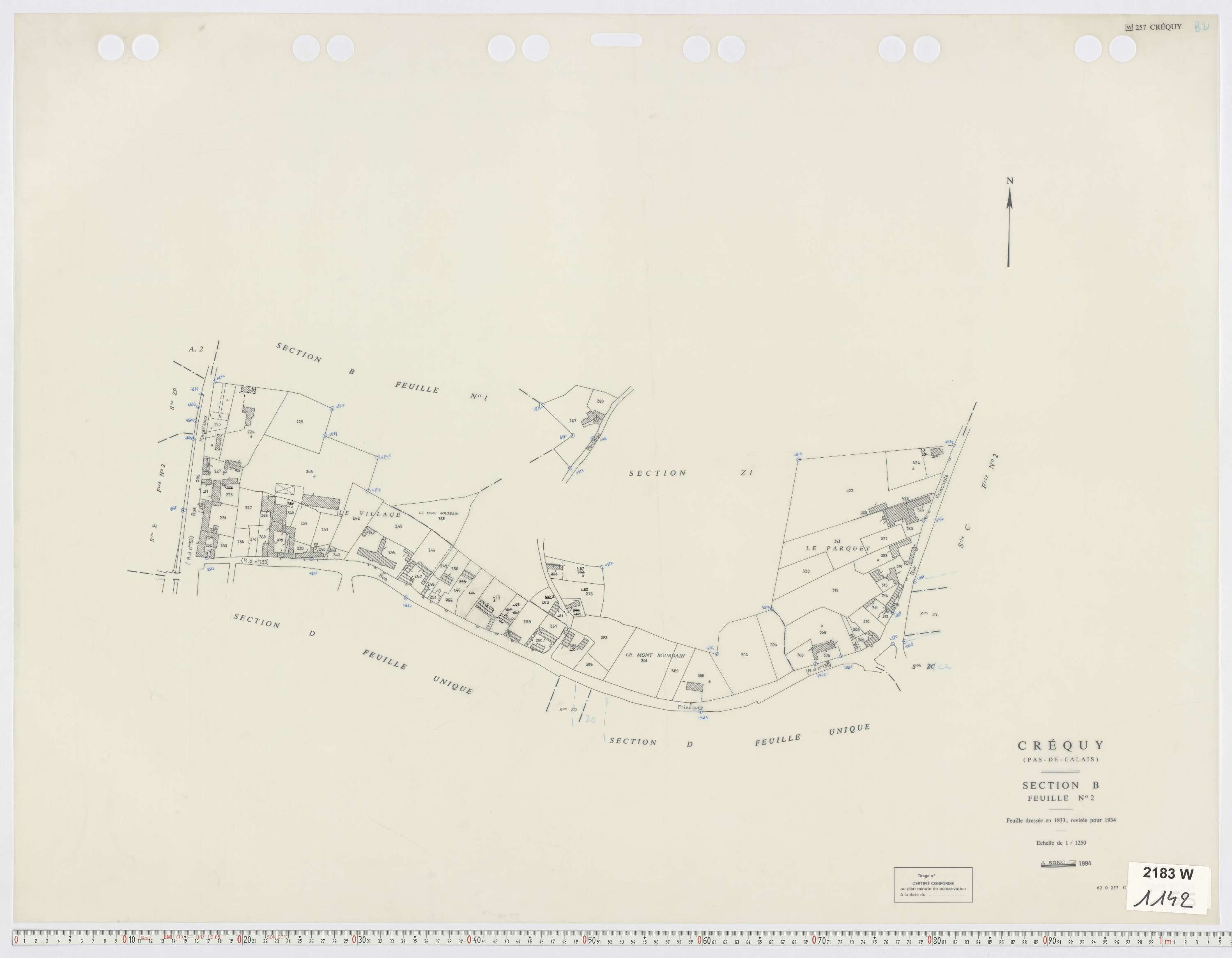 Créquy - Section B, feuille 2.