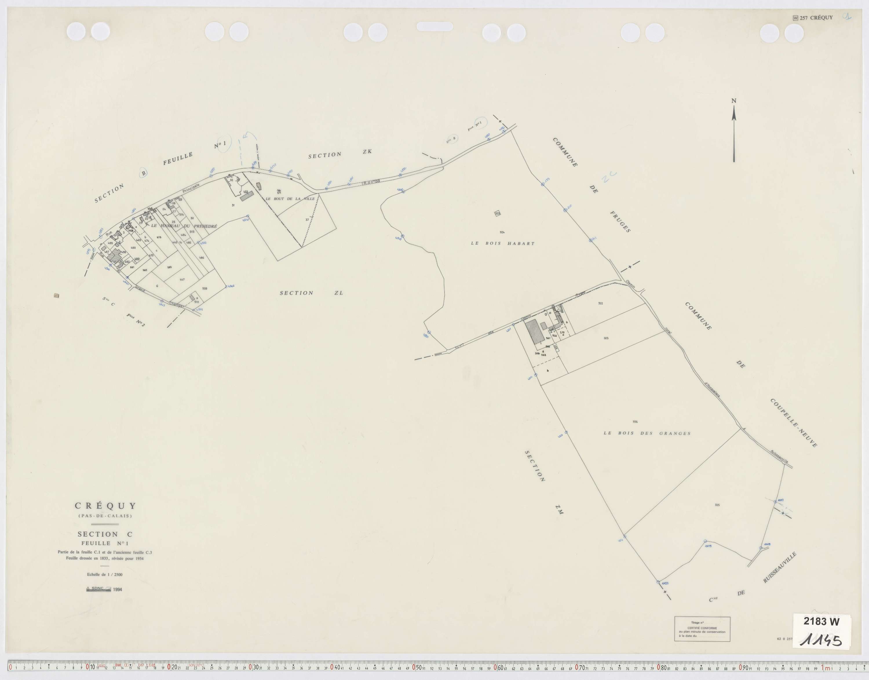 Créquy - Section C, feuille 1.