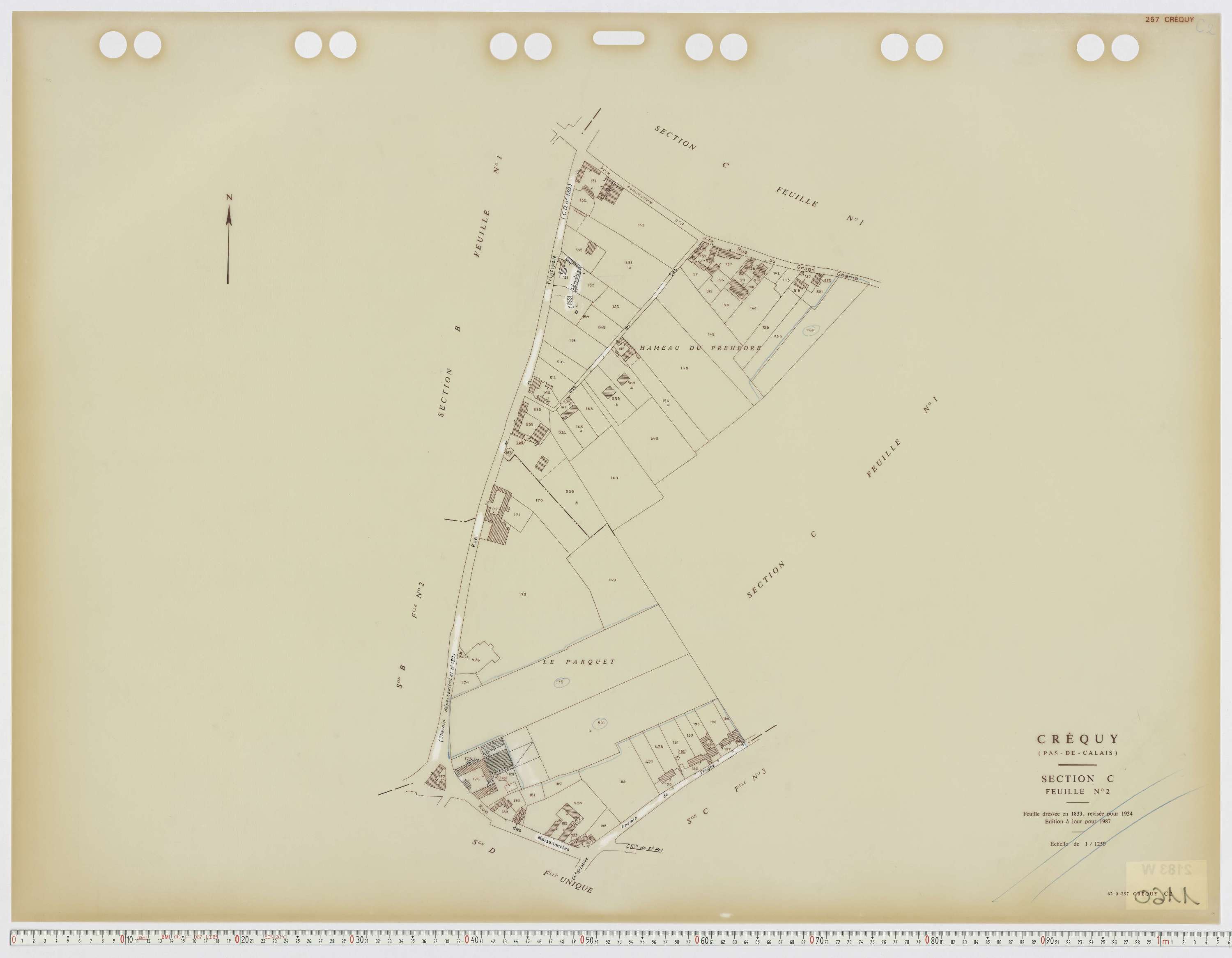 Créquy - Section C, feuille 2.
