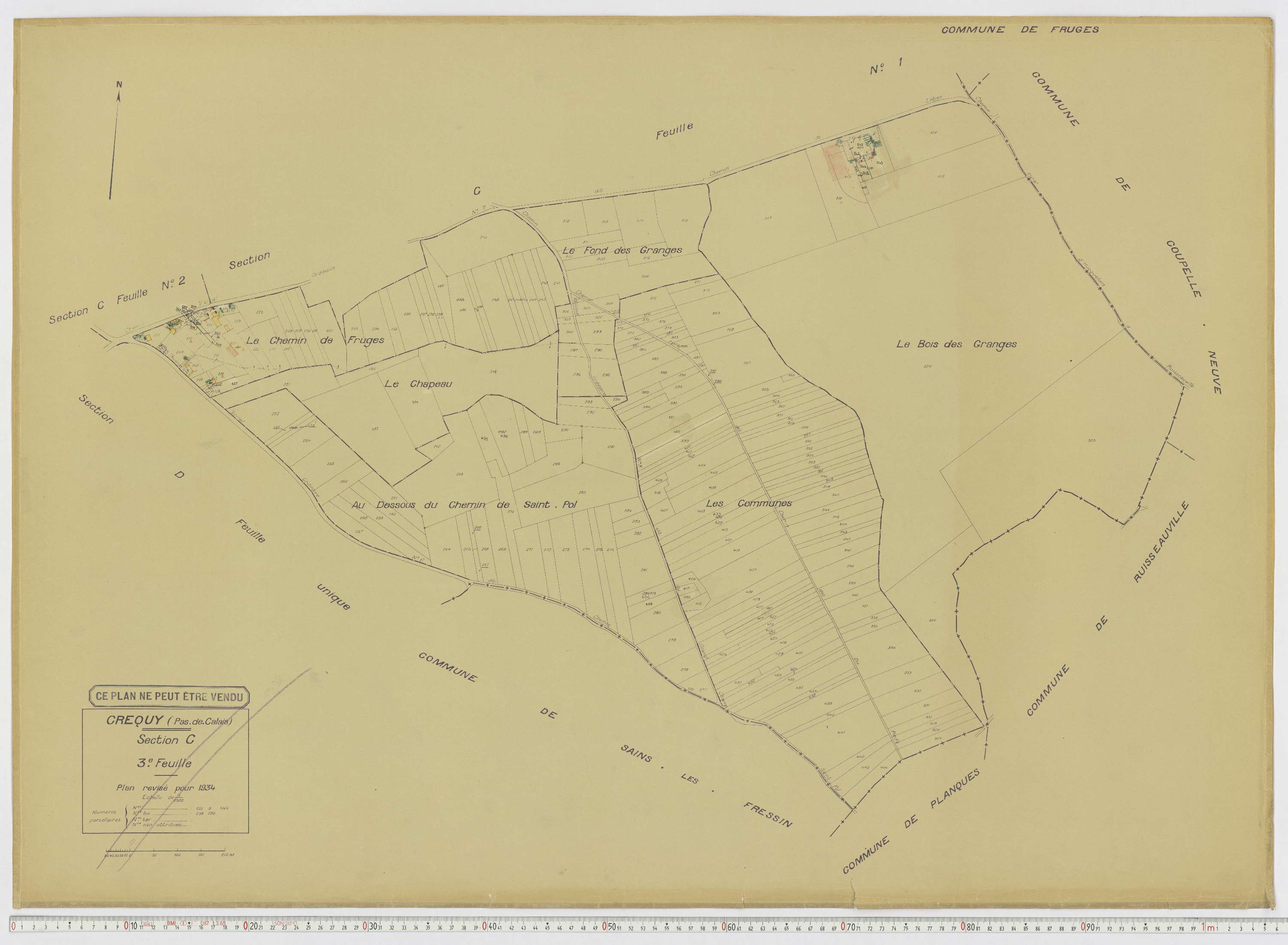 Créquy - Section C, feuille 3.