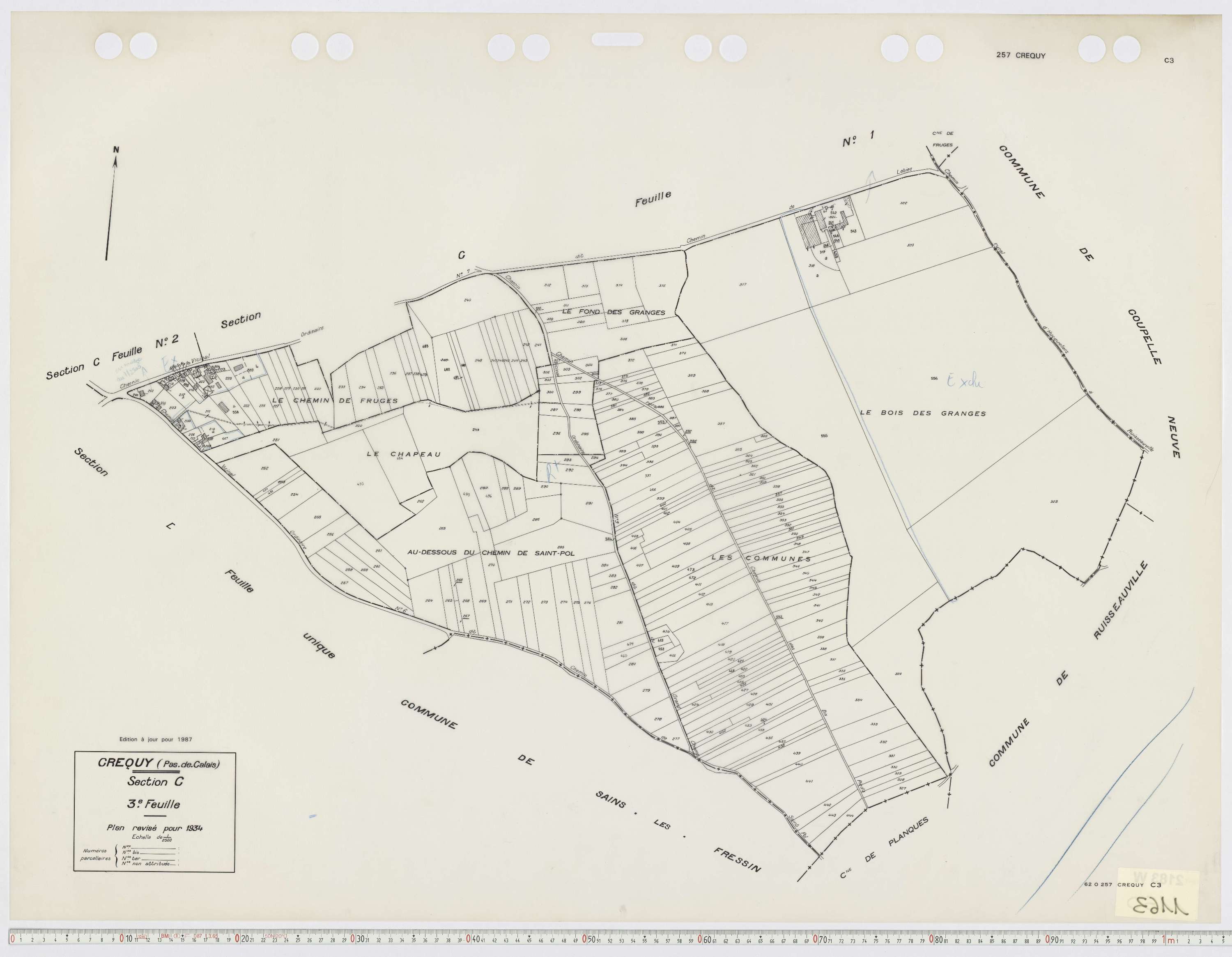 Créquy - Section C, feuille 3.