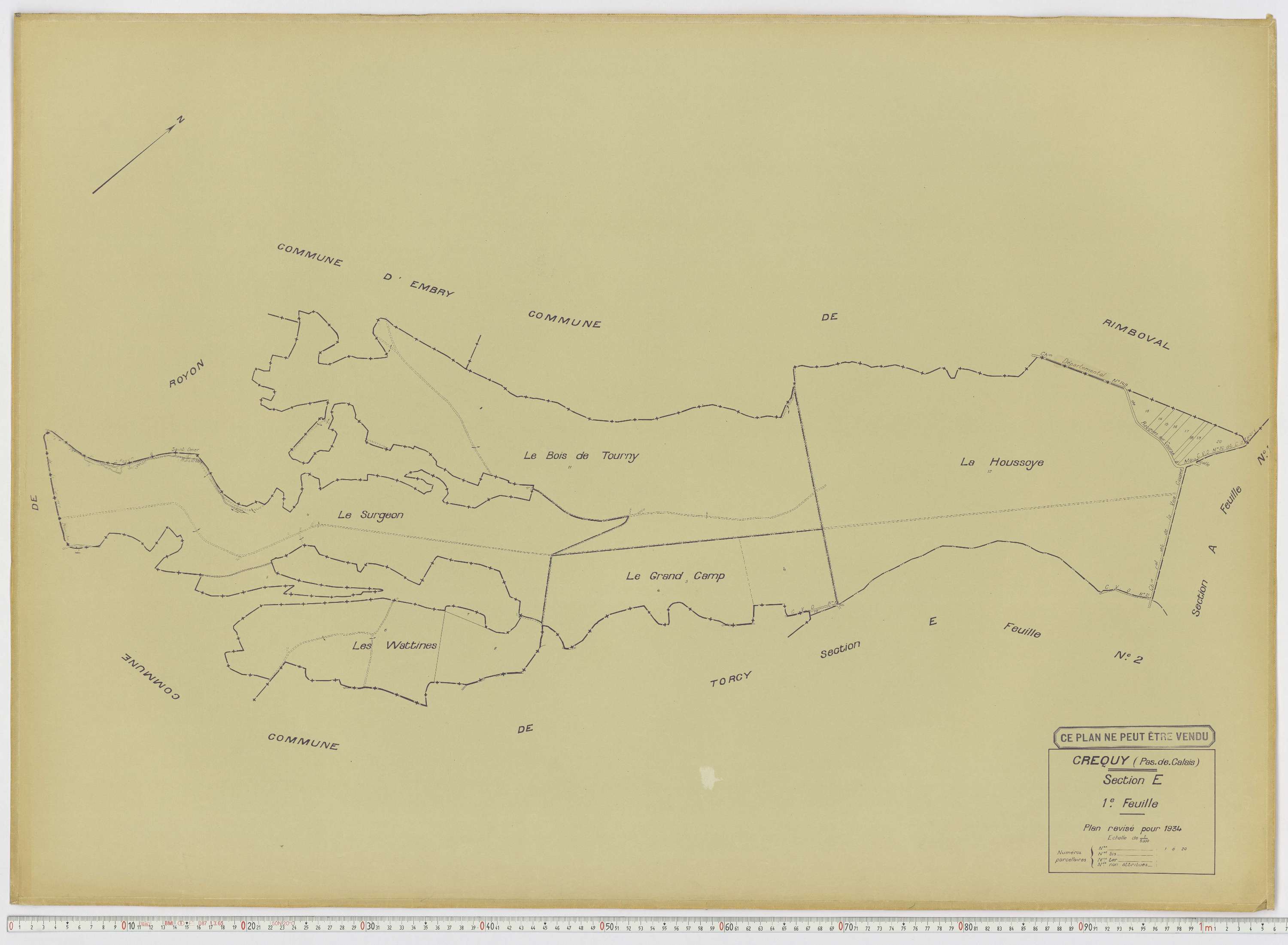Créquy - Section E, feuille 1.
