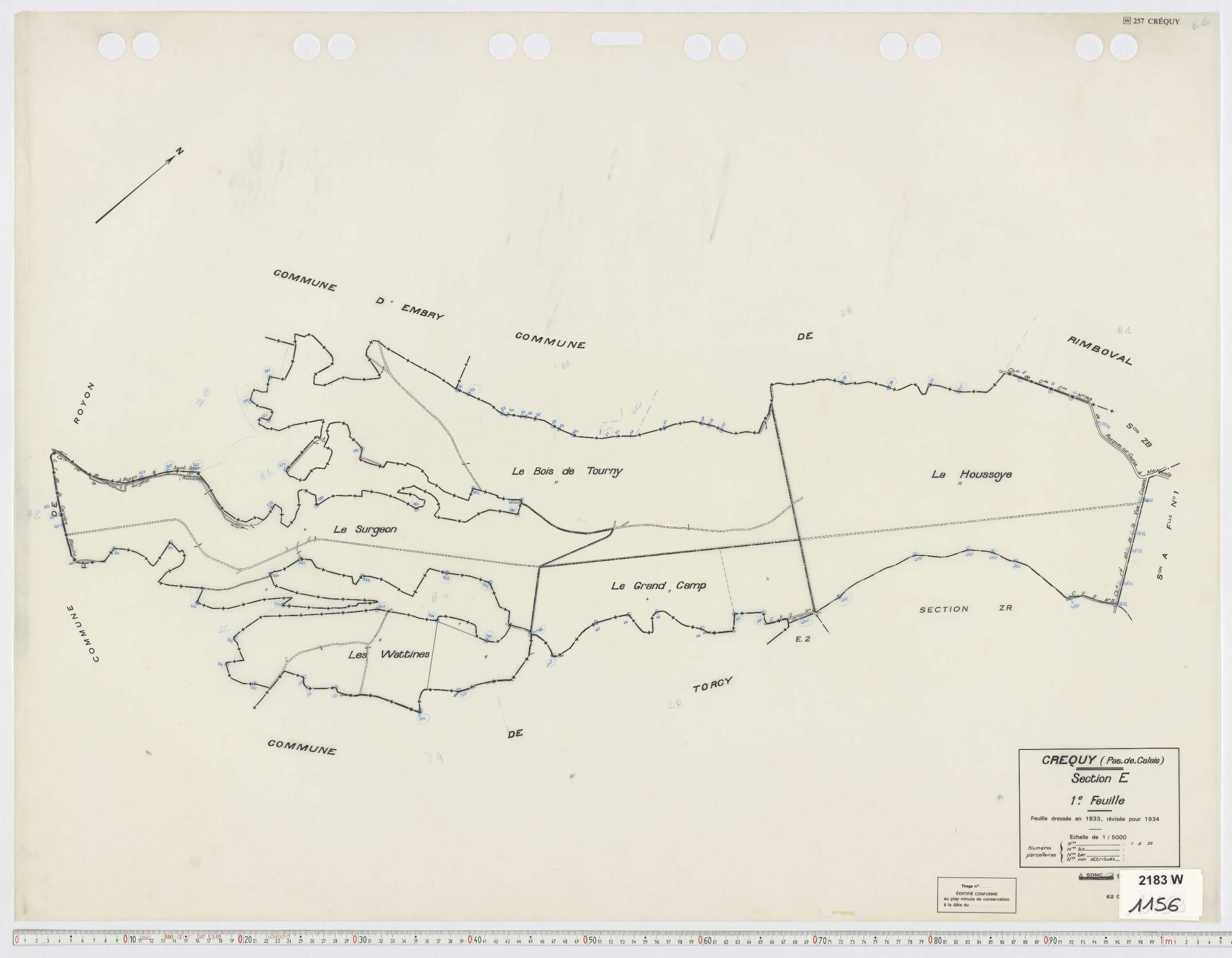 Créquy - Section E, feuille 1.
