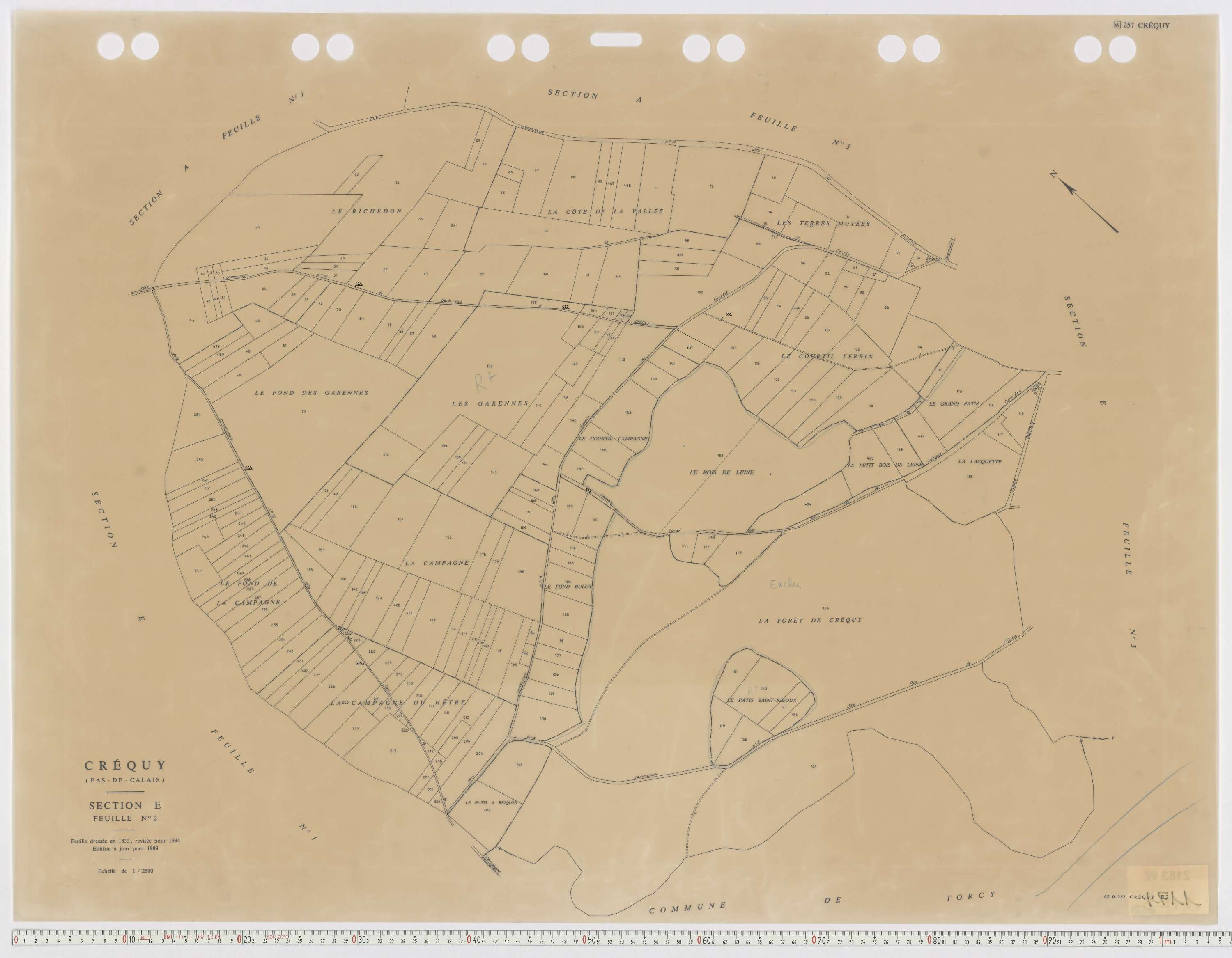 Créquy - Section E, feuille 2.
