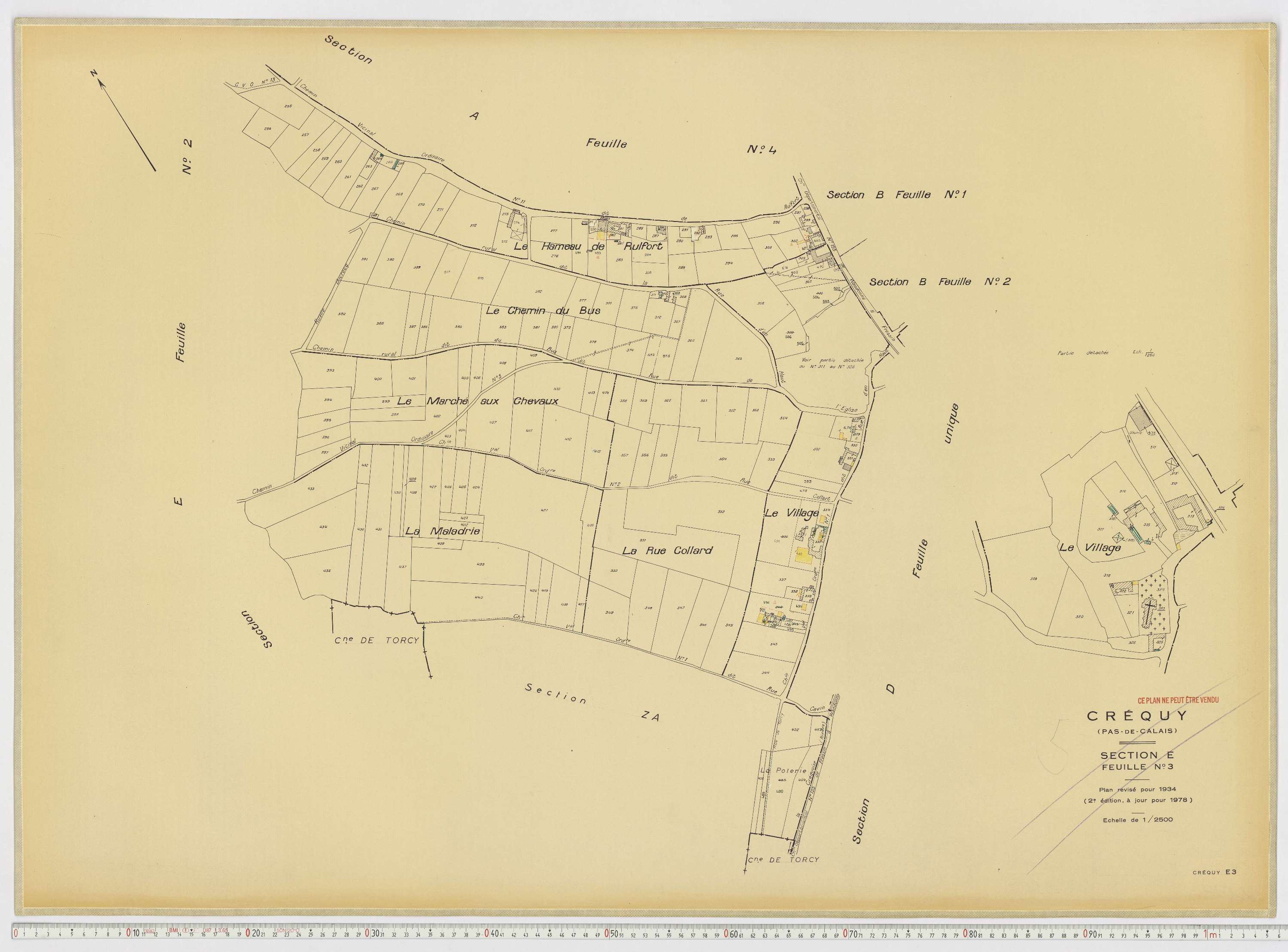 Créquy - Section E, feuille 3.