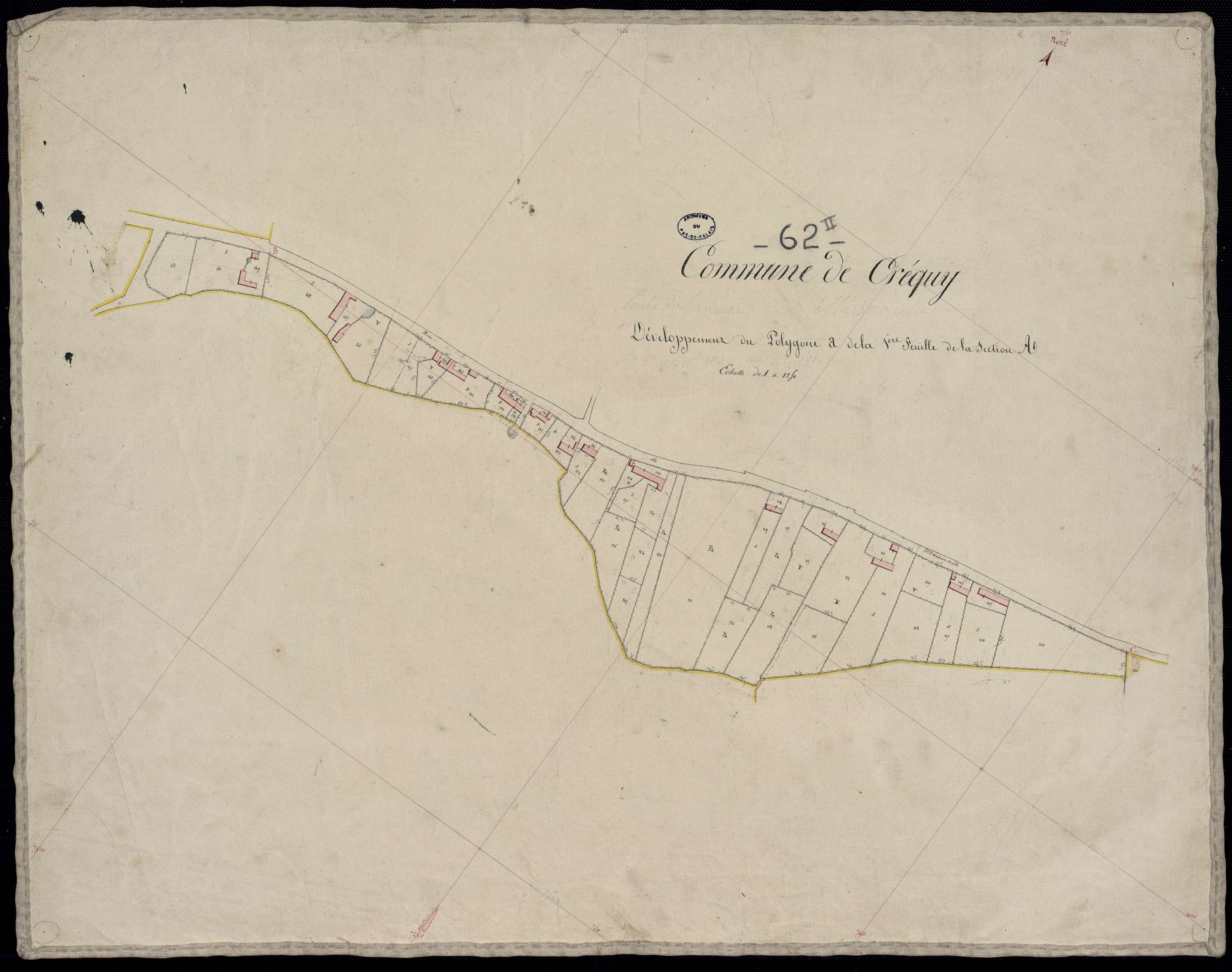Créquy - Section A, 1re feuille, développement du polygone A