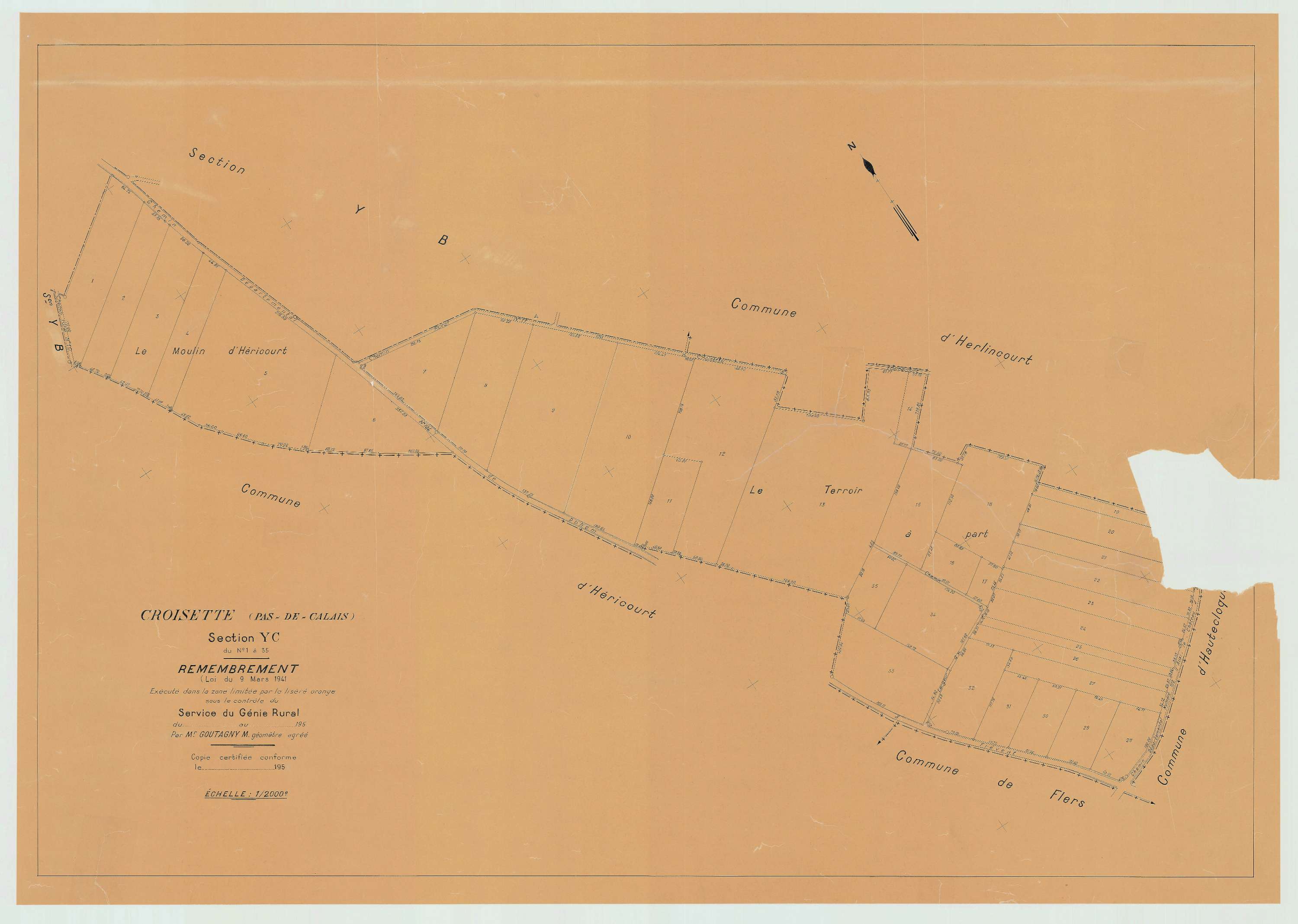 Croisette - Plan de remembrement : section YC.