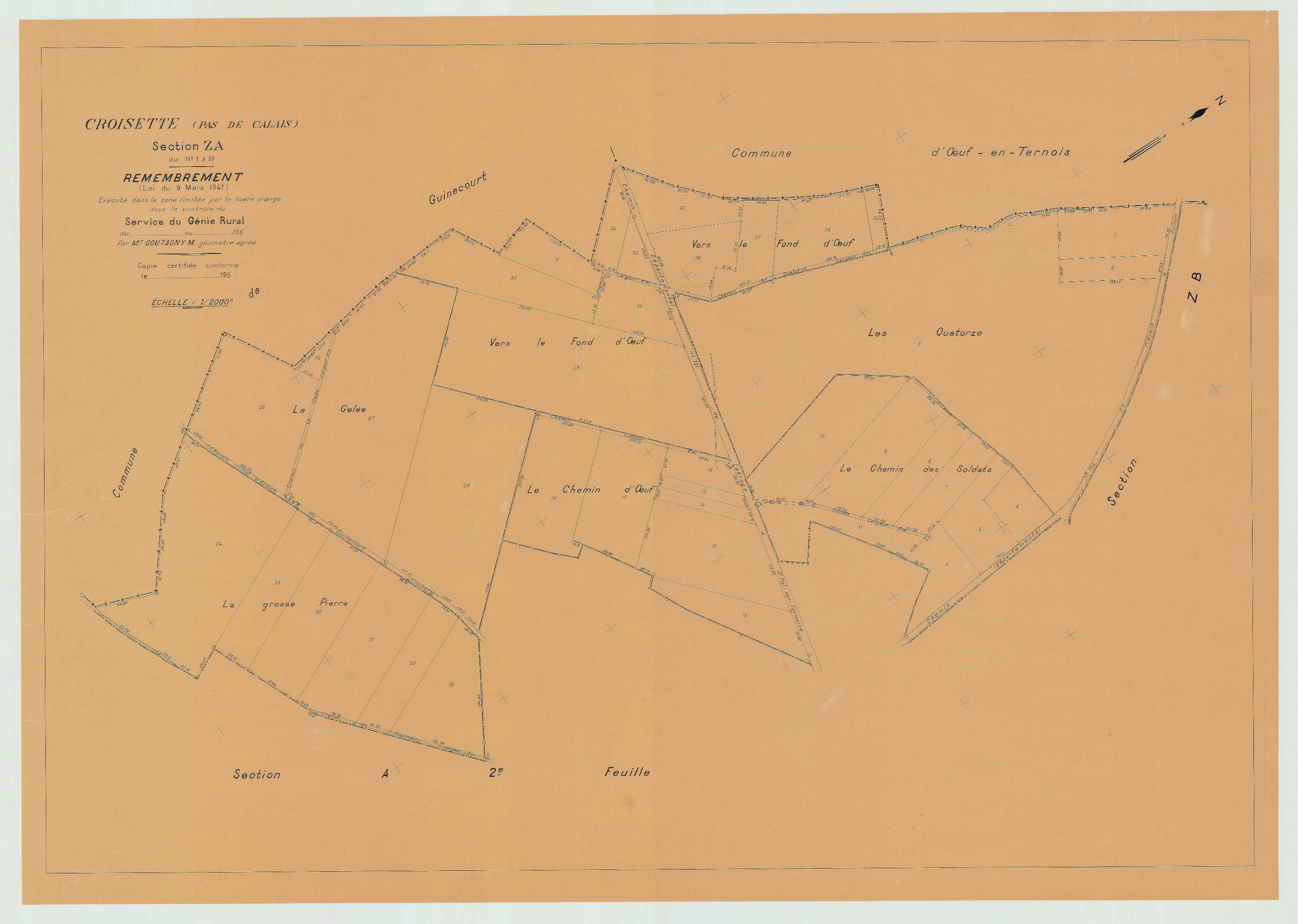 Croisette - Plan de remembrement : section ZA.