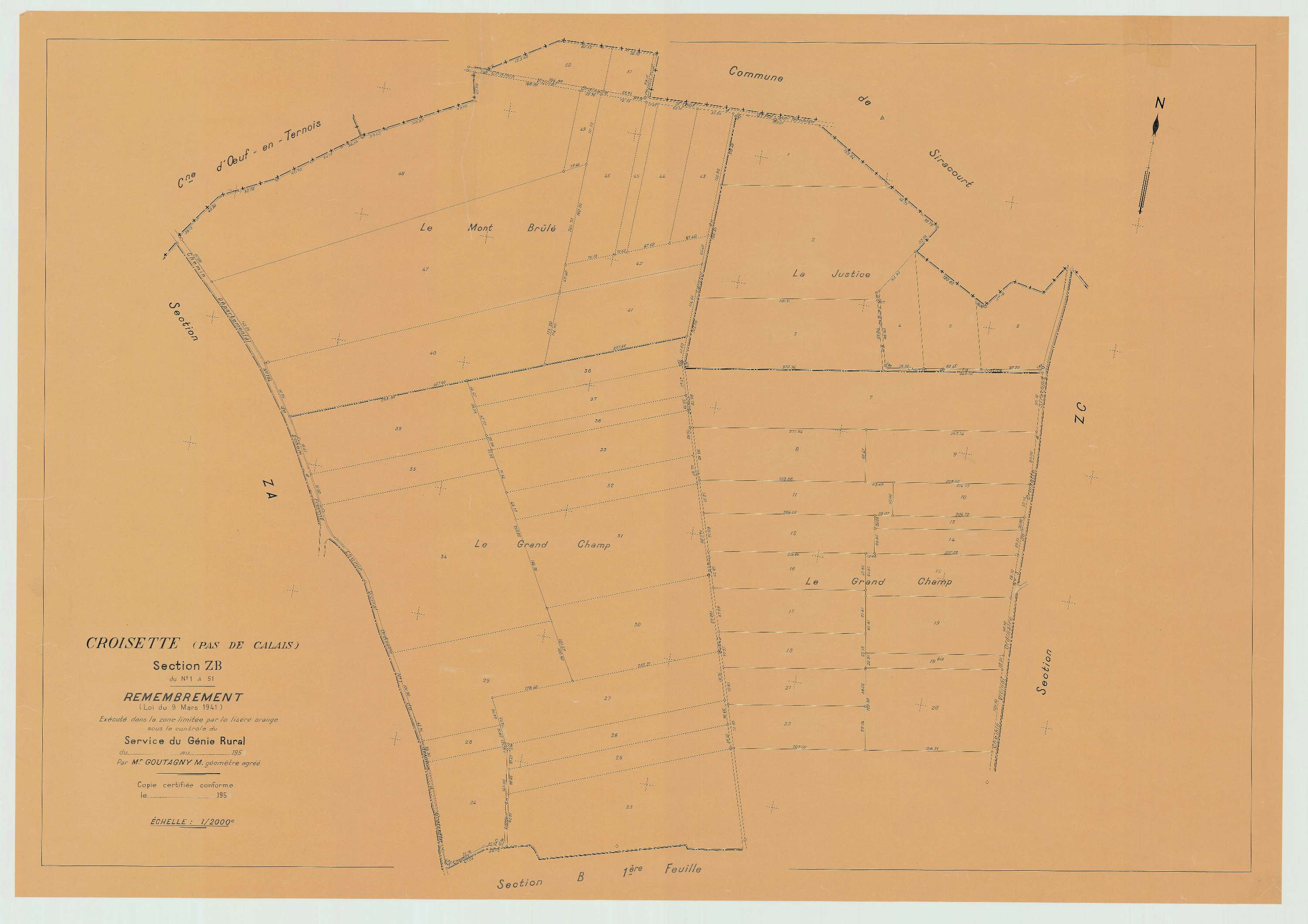 Croisette - Plan de remembrement : section ZB.