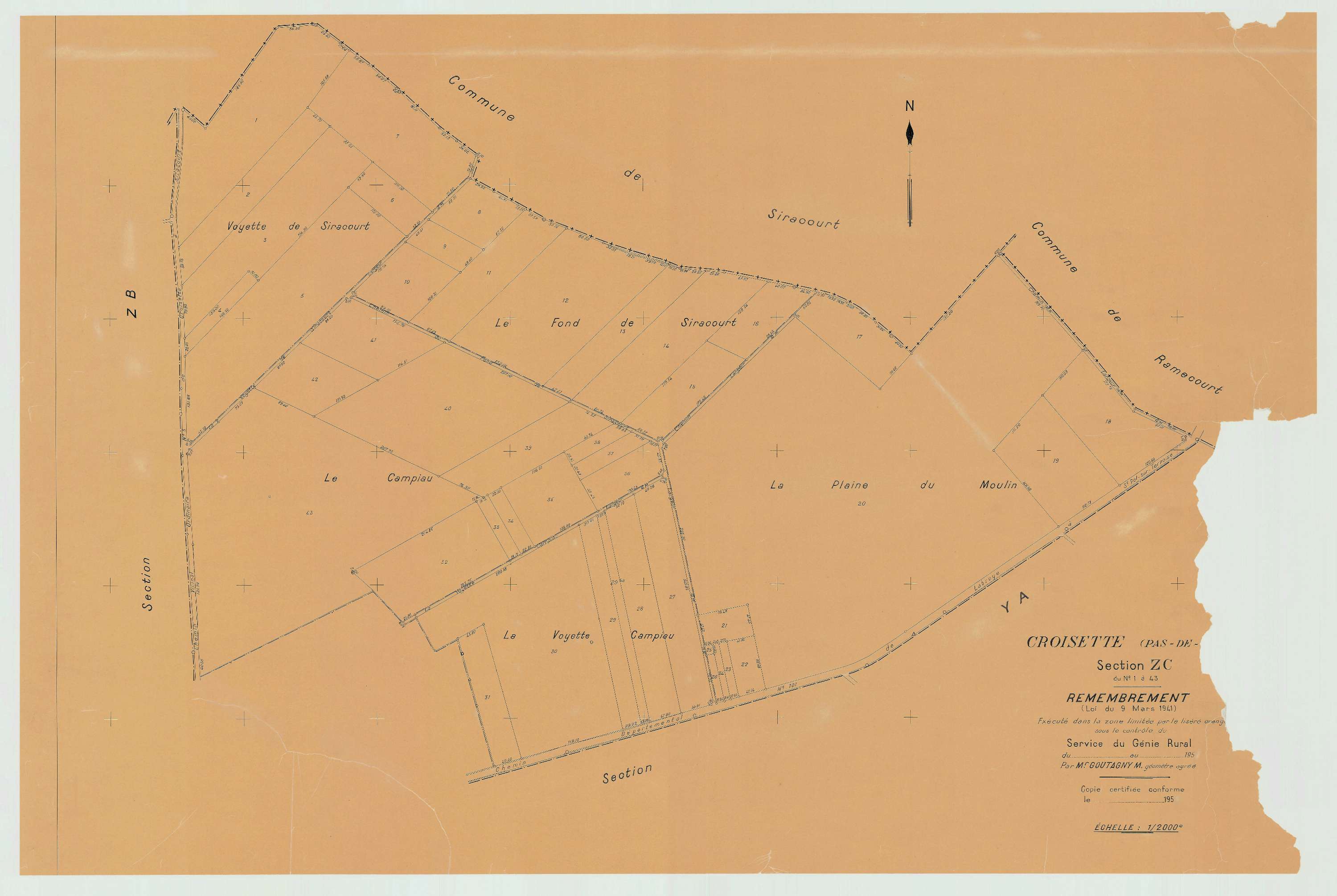 Croisette - Plan de remembrement : section ZC.
