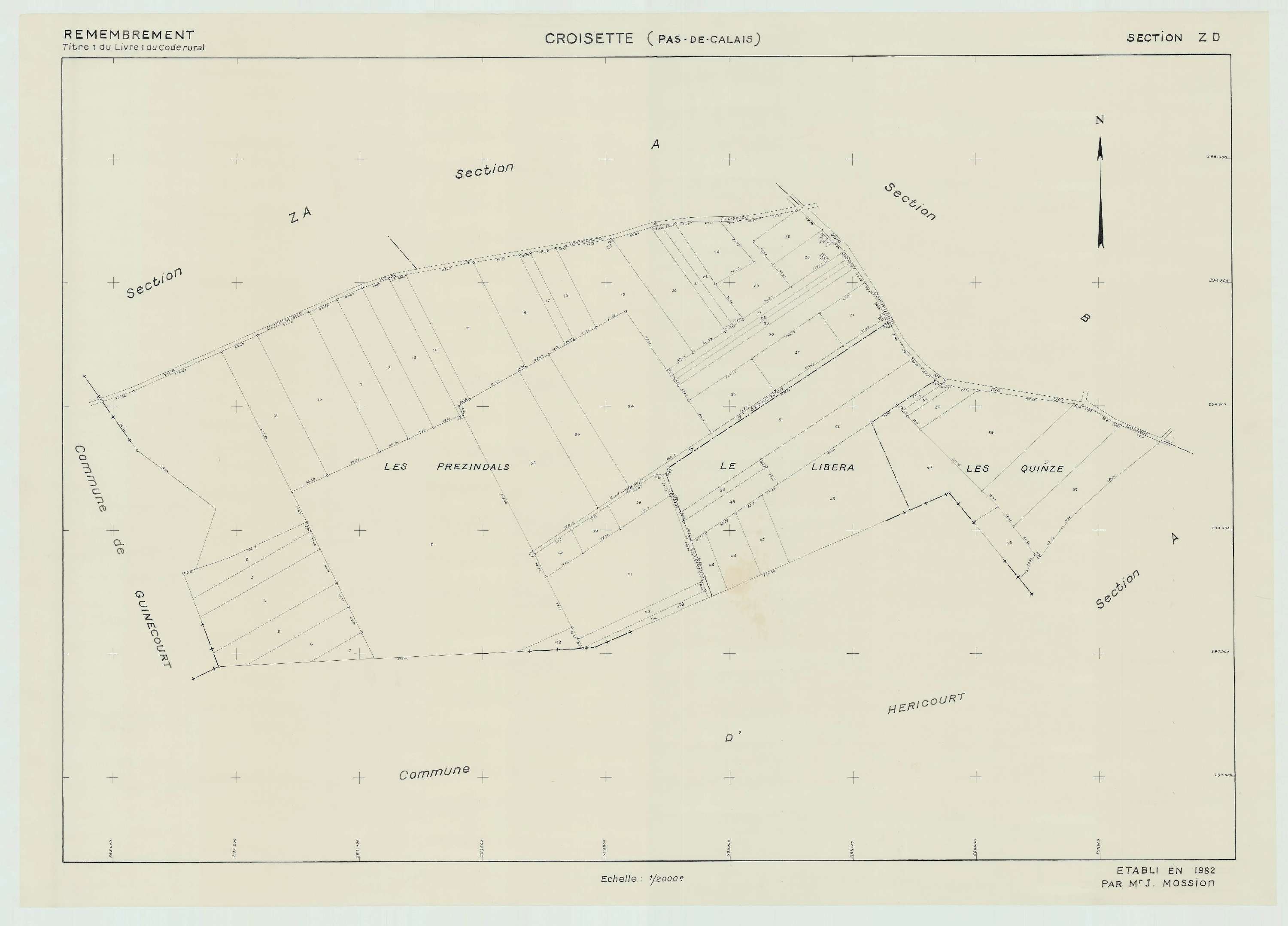 Croisette - Plan de remembrement : section ZD.