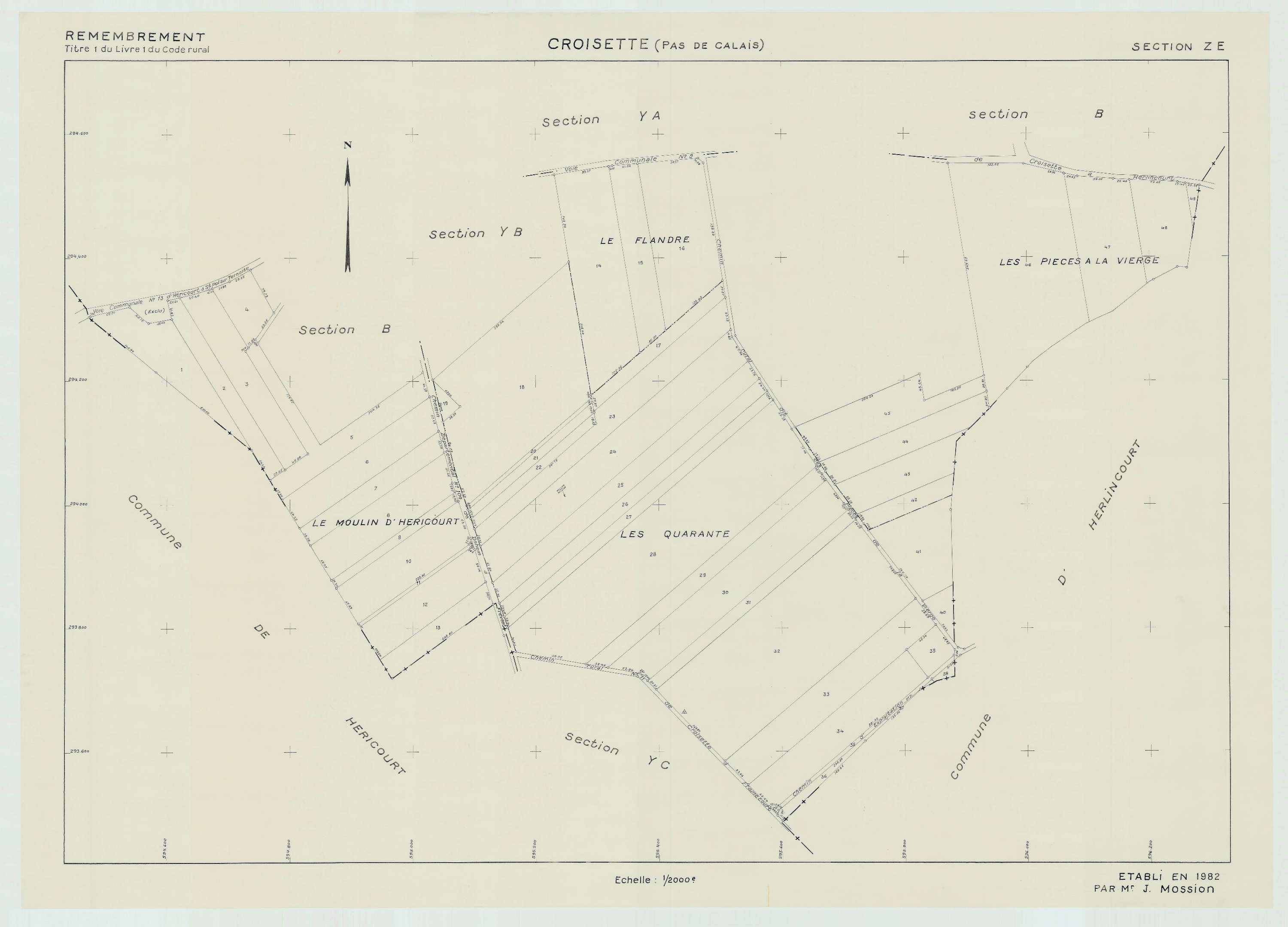 Croisette - Plan de remembrement : section ZE.