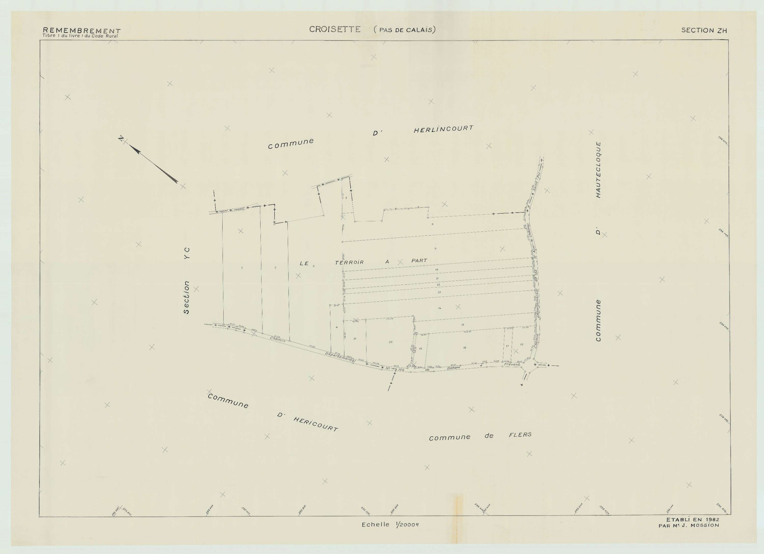 Croisette - Plan de remembrement : section ZH.