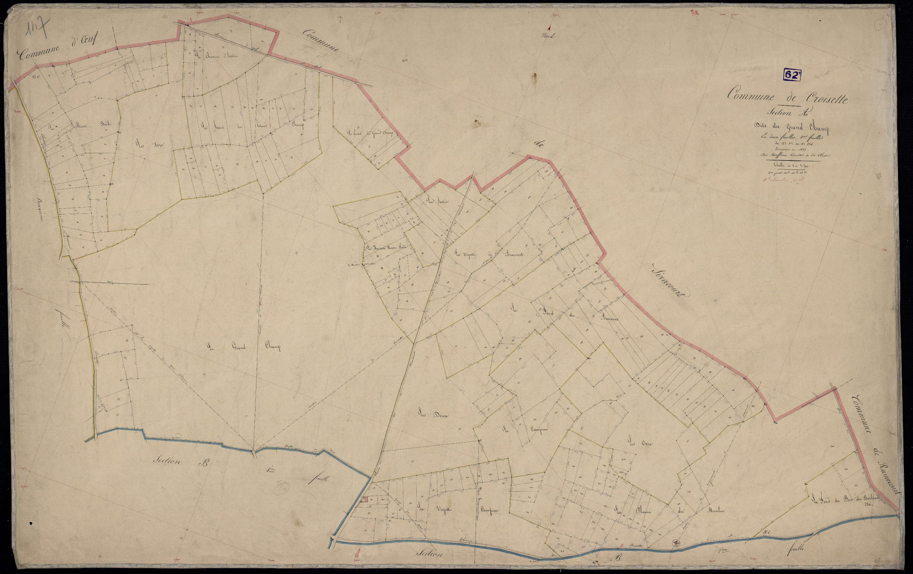 Croisette - Section A, 1re feuille