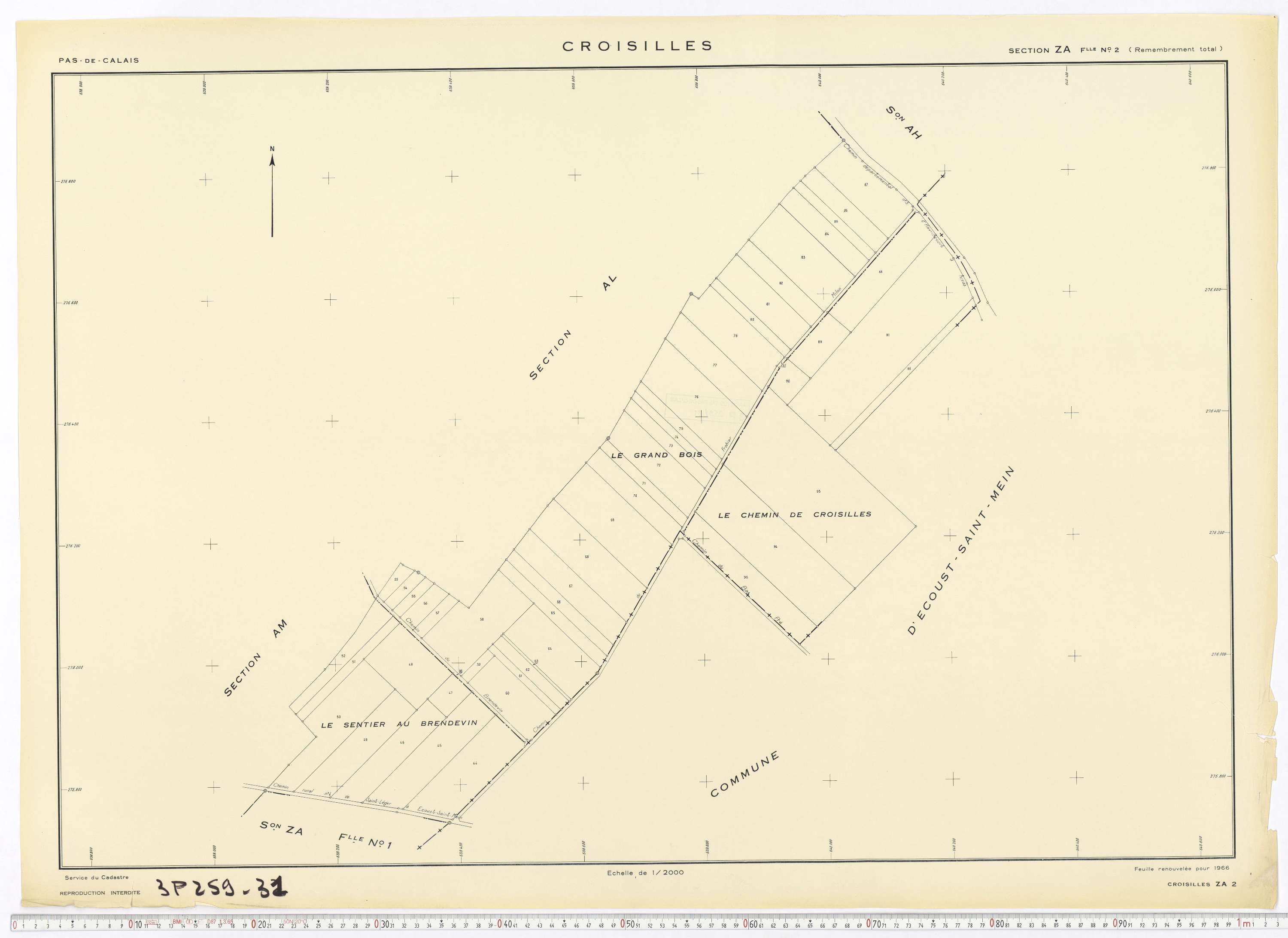 Croisilles - Section ZA, feuille 2.