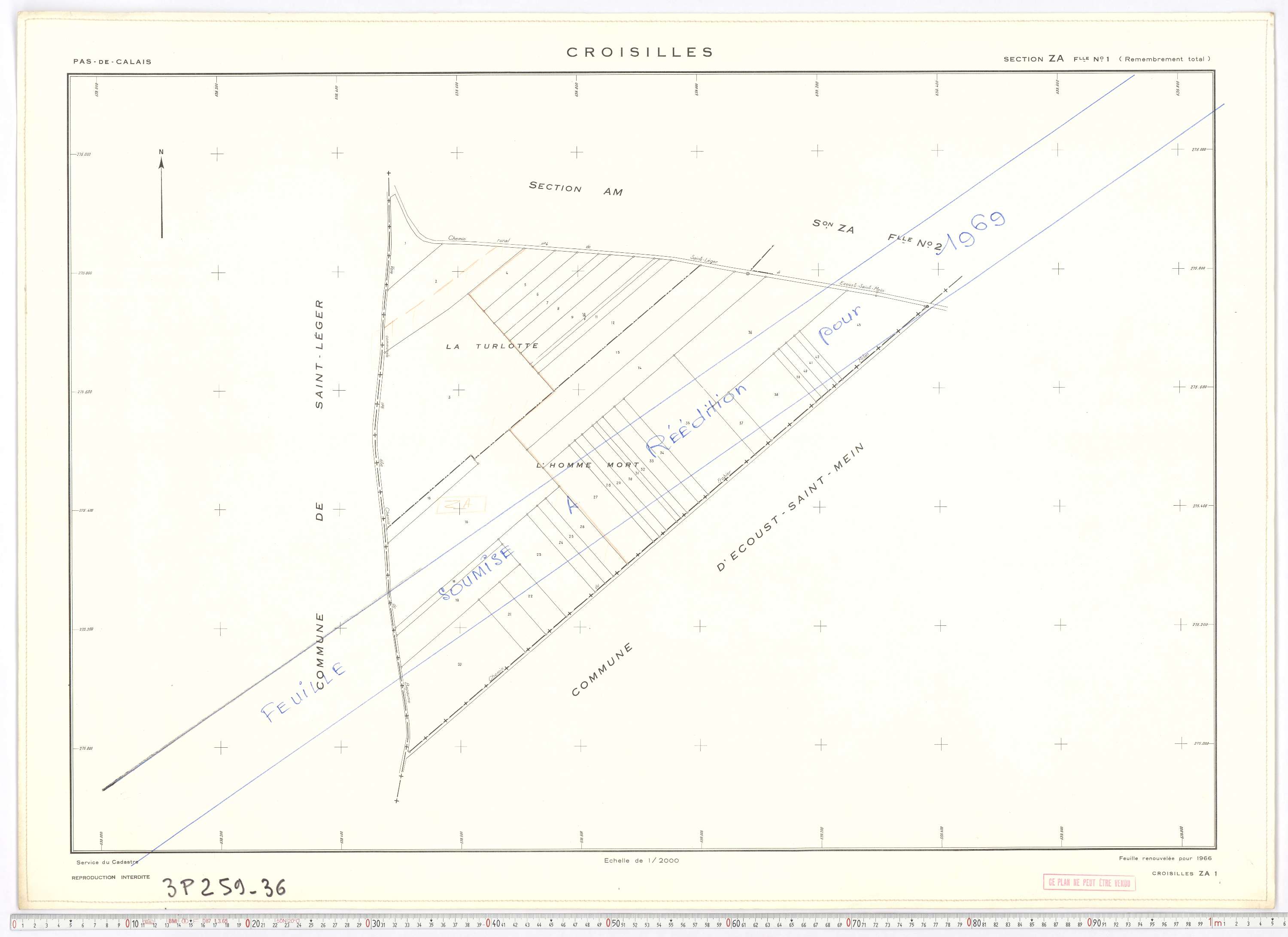Croisilles - Section ZA, feuille 1.