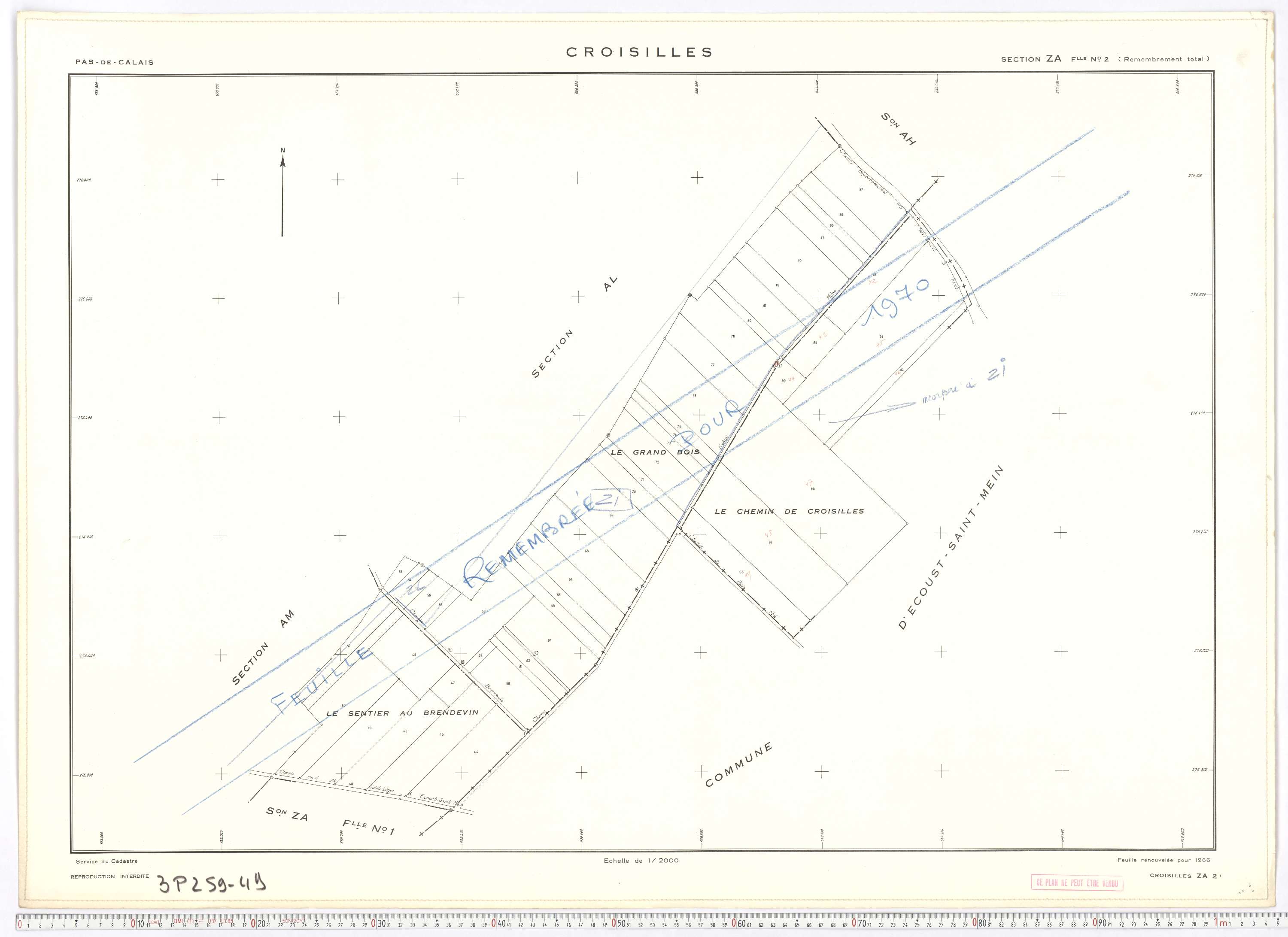 Croisilles - Section ZA, feuille 2.