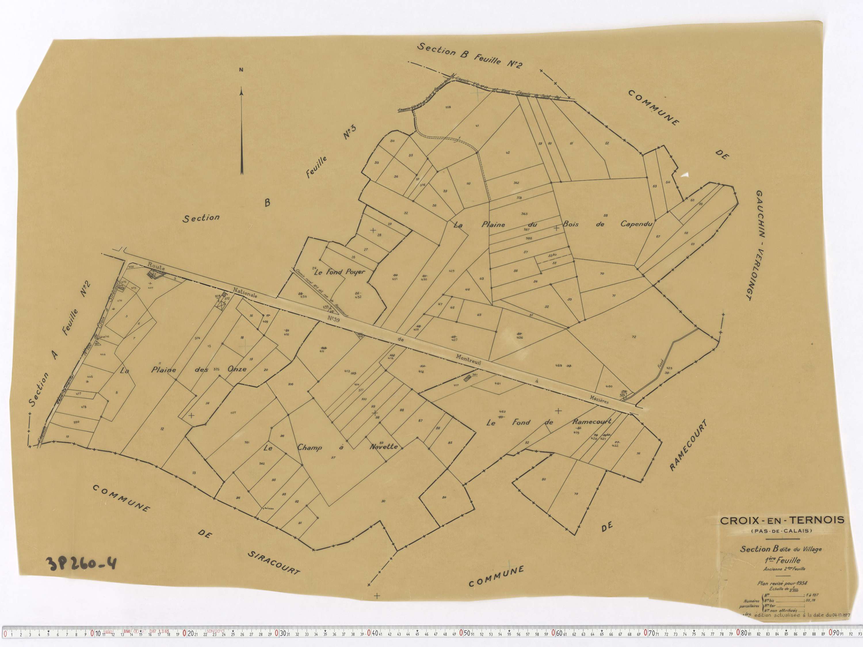 Croix-en-Ternois - Section B, feuille 1.