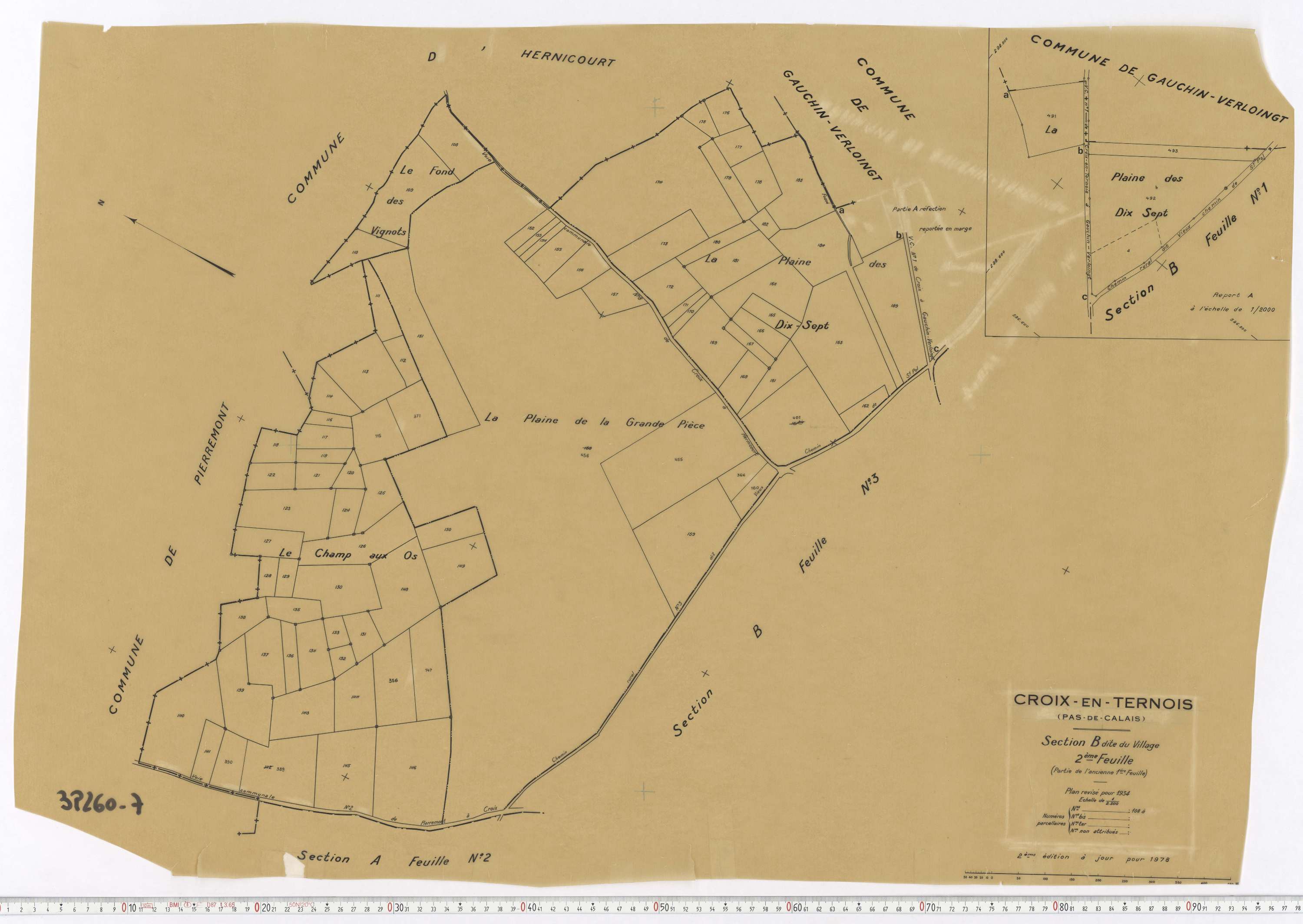 Croix-en-Ternois - Section B, feuille 2.