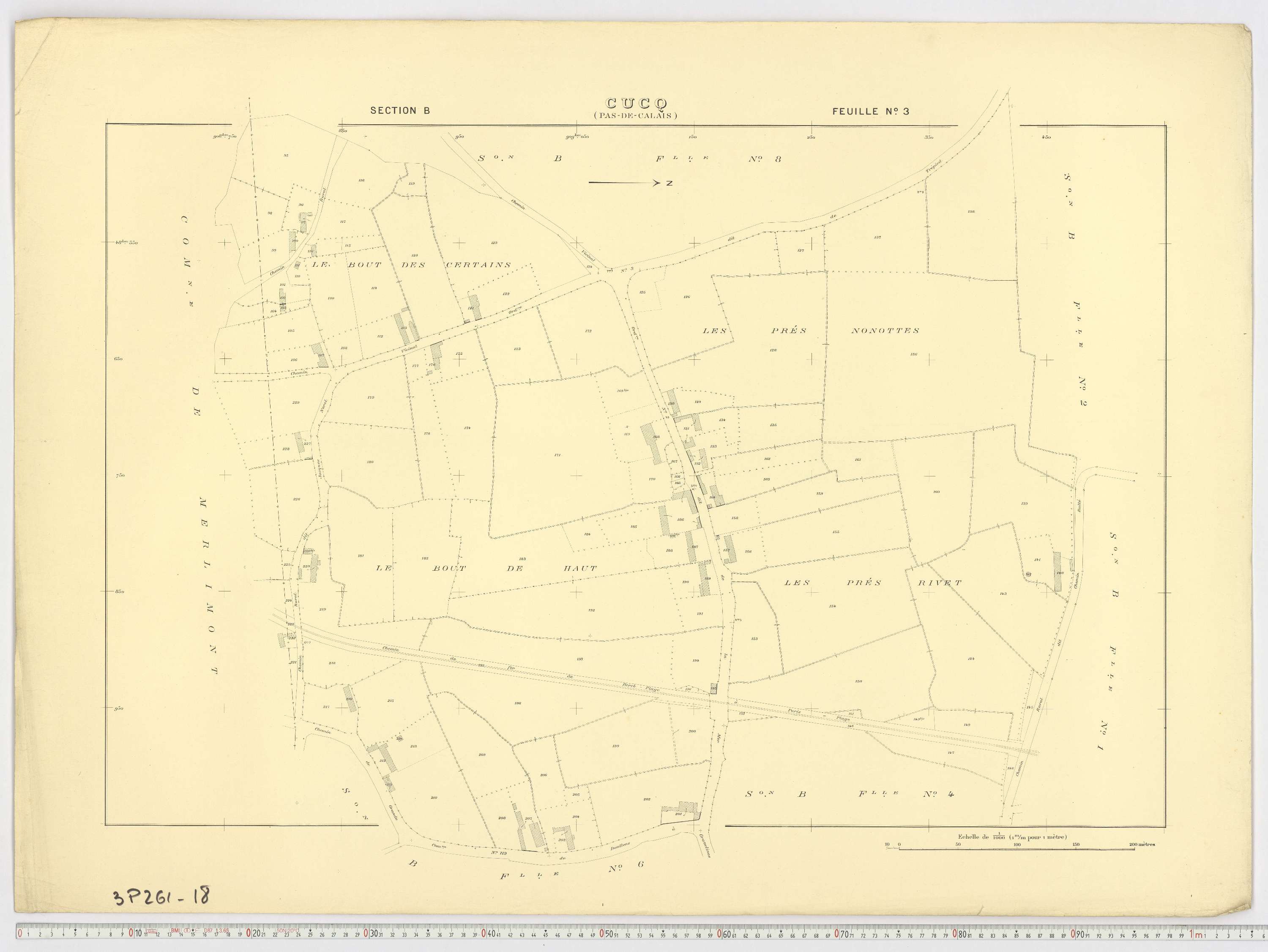 Cucq - Section B, feuille 3.