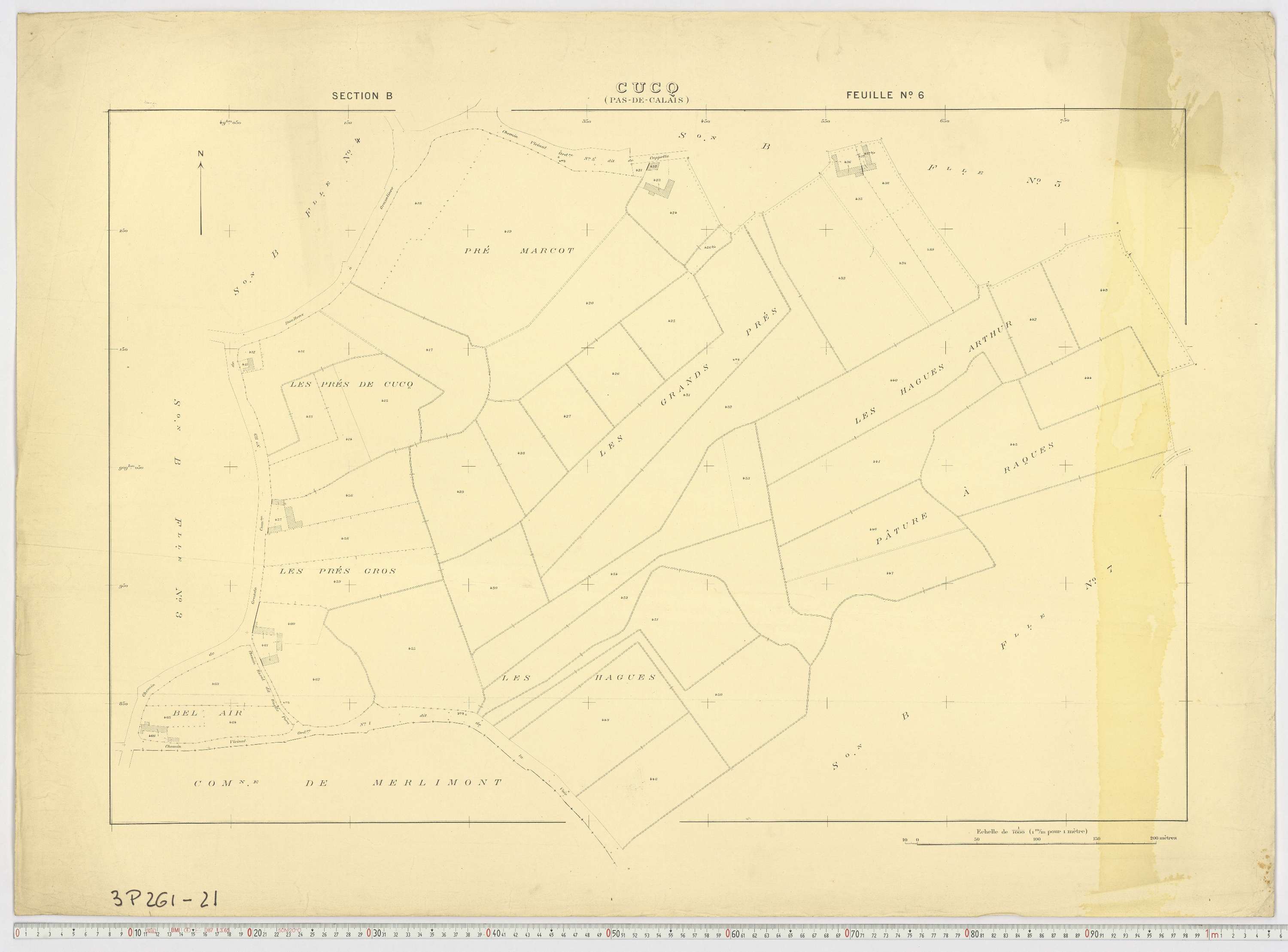 Cucq - Section B, feuille 6.