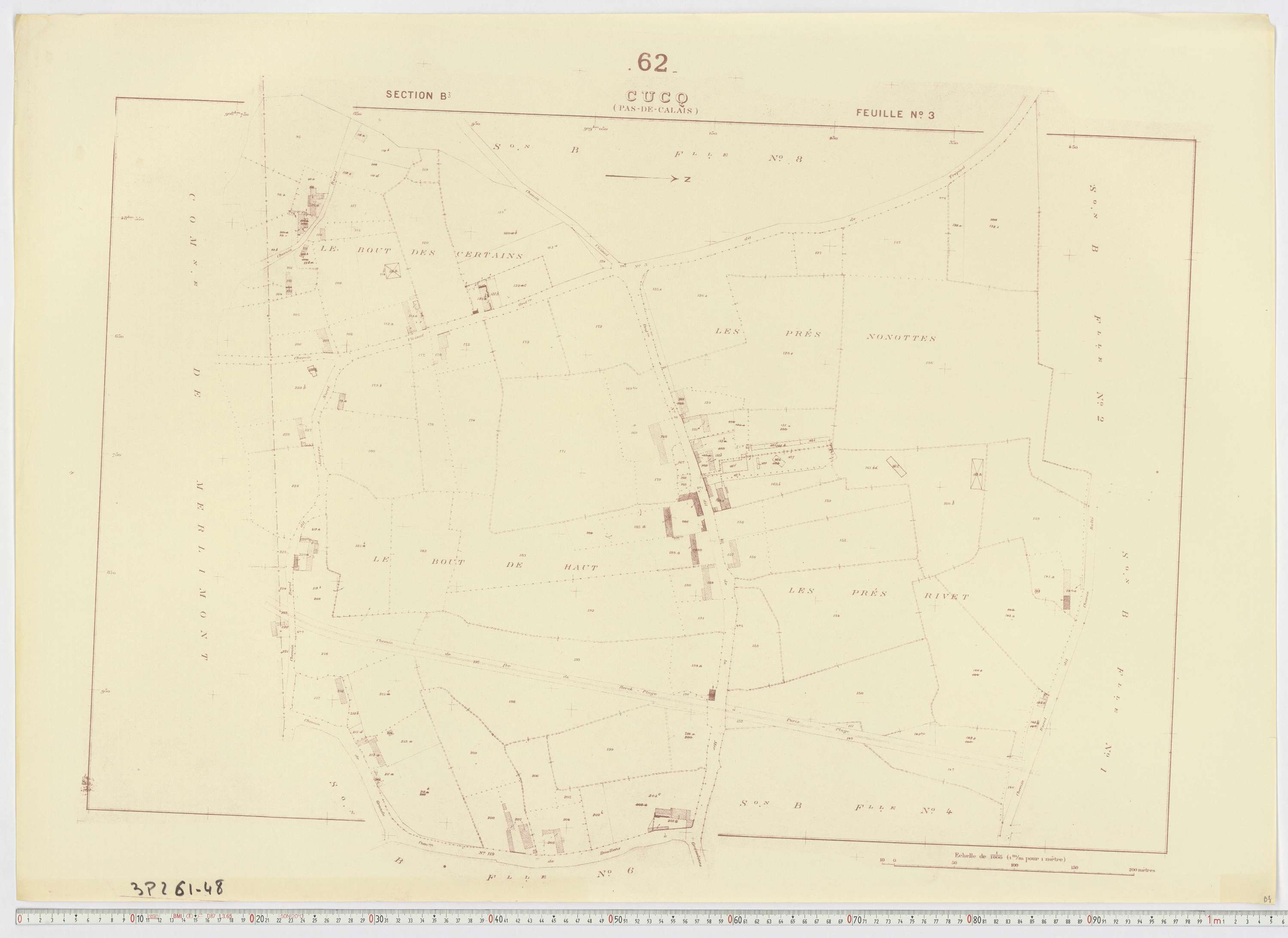 Cucq - Section B, feuille 3.