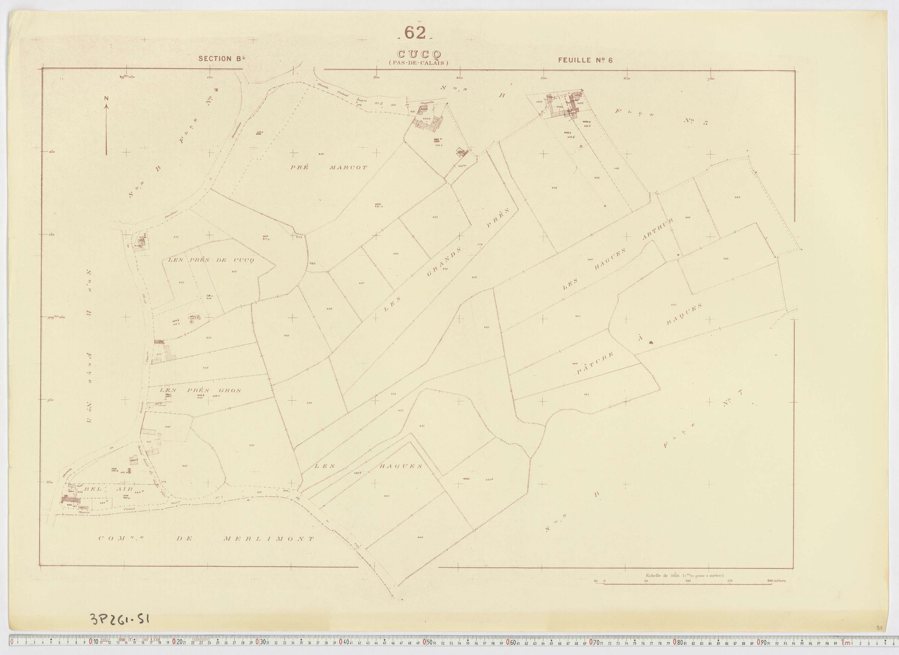 Cucq - Section B, feuille 6.