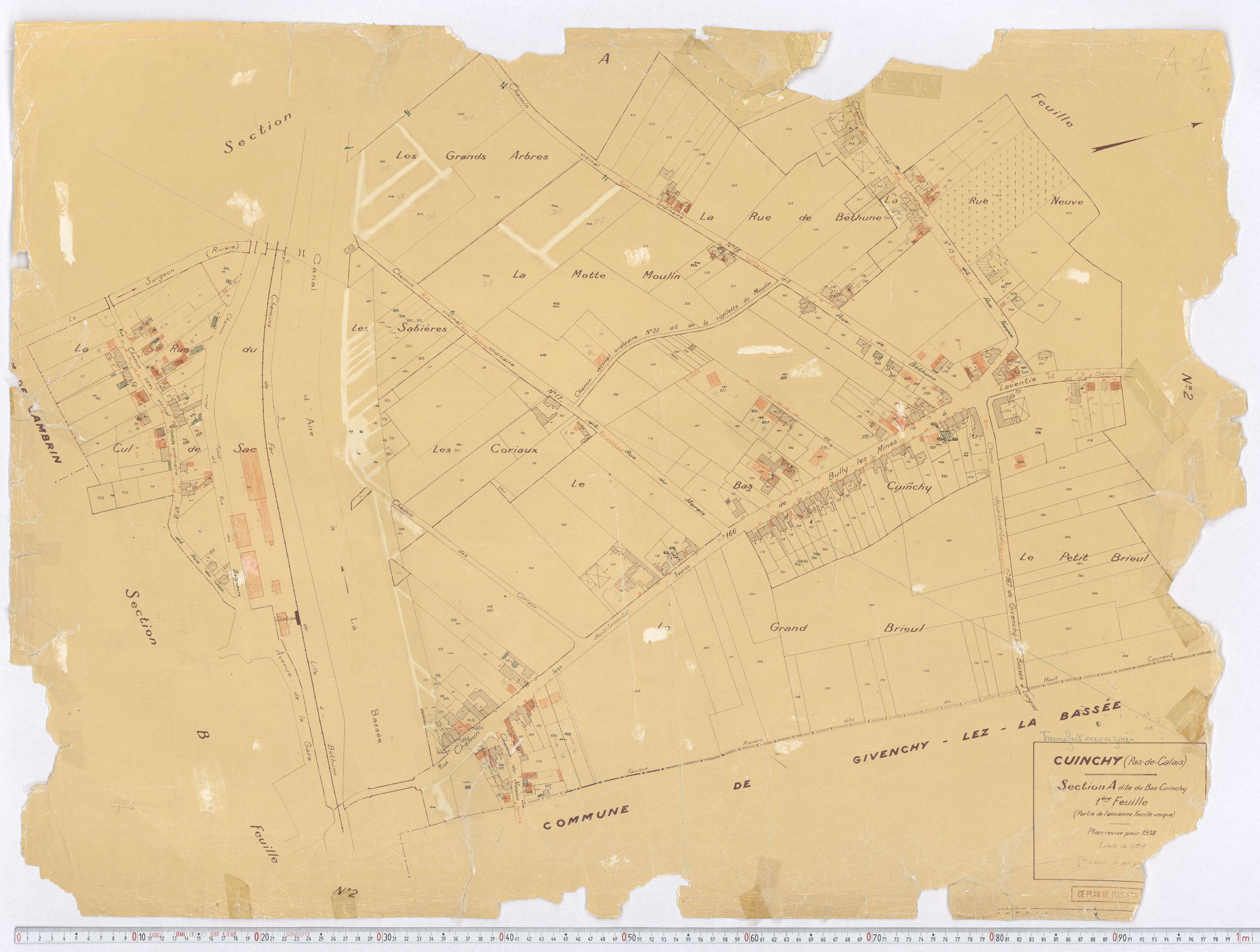 Cuinchy - Section A, feuille 1.