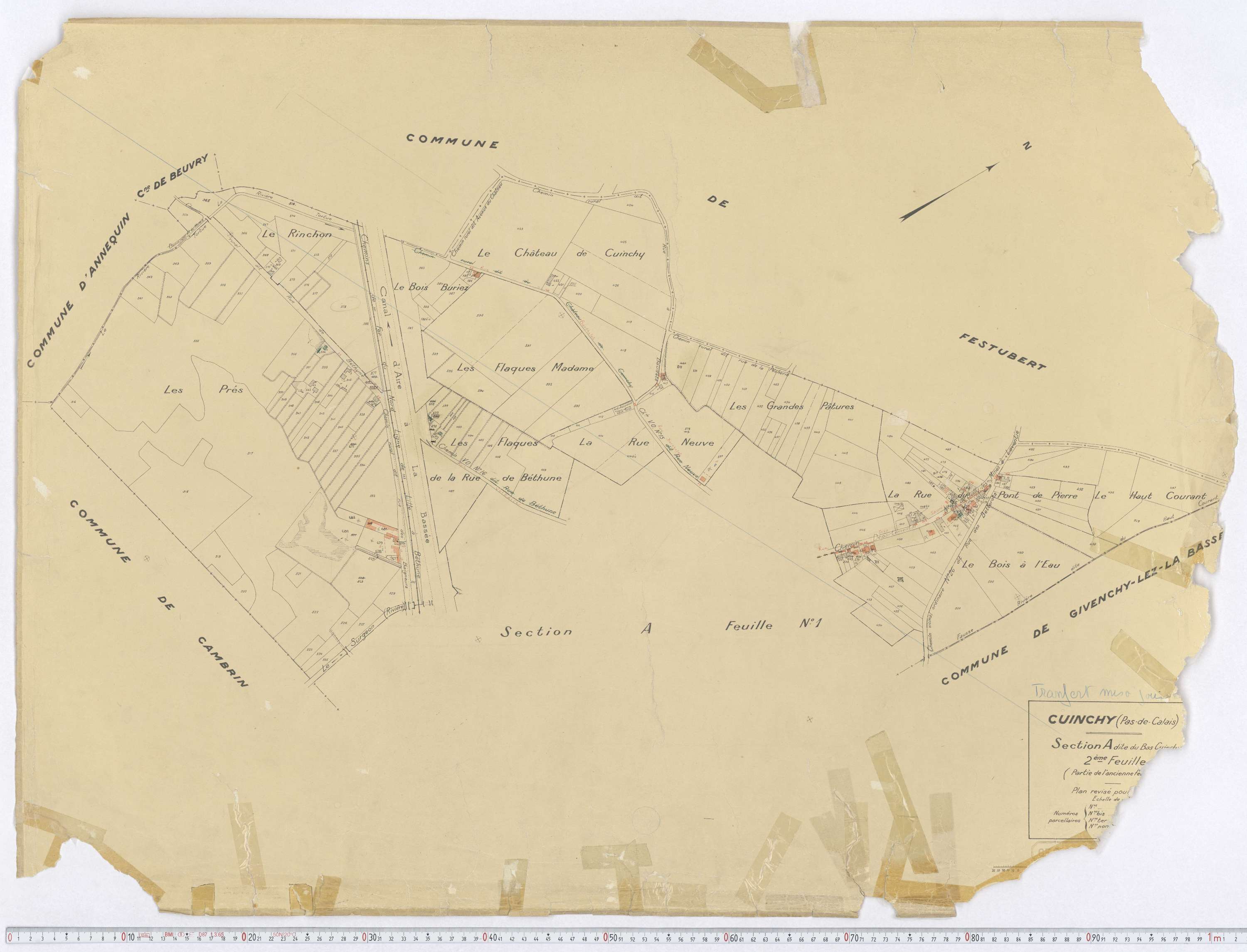 Cuinchy - Section A, feuille 2.