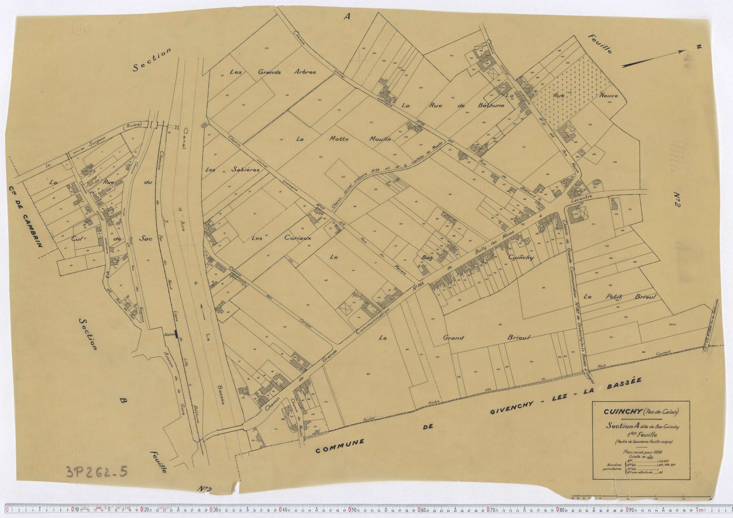 Cuinchy - Section A, feuille 1.