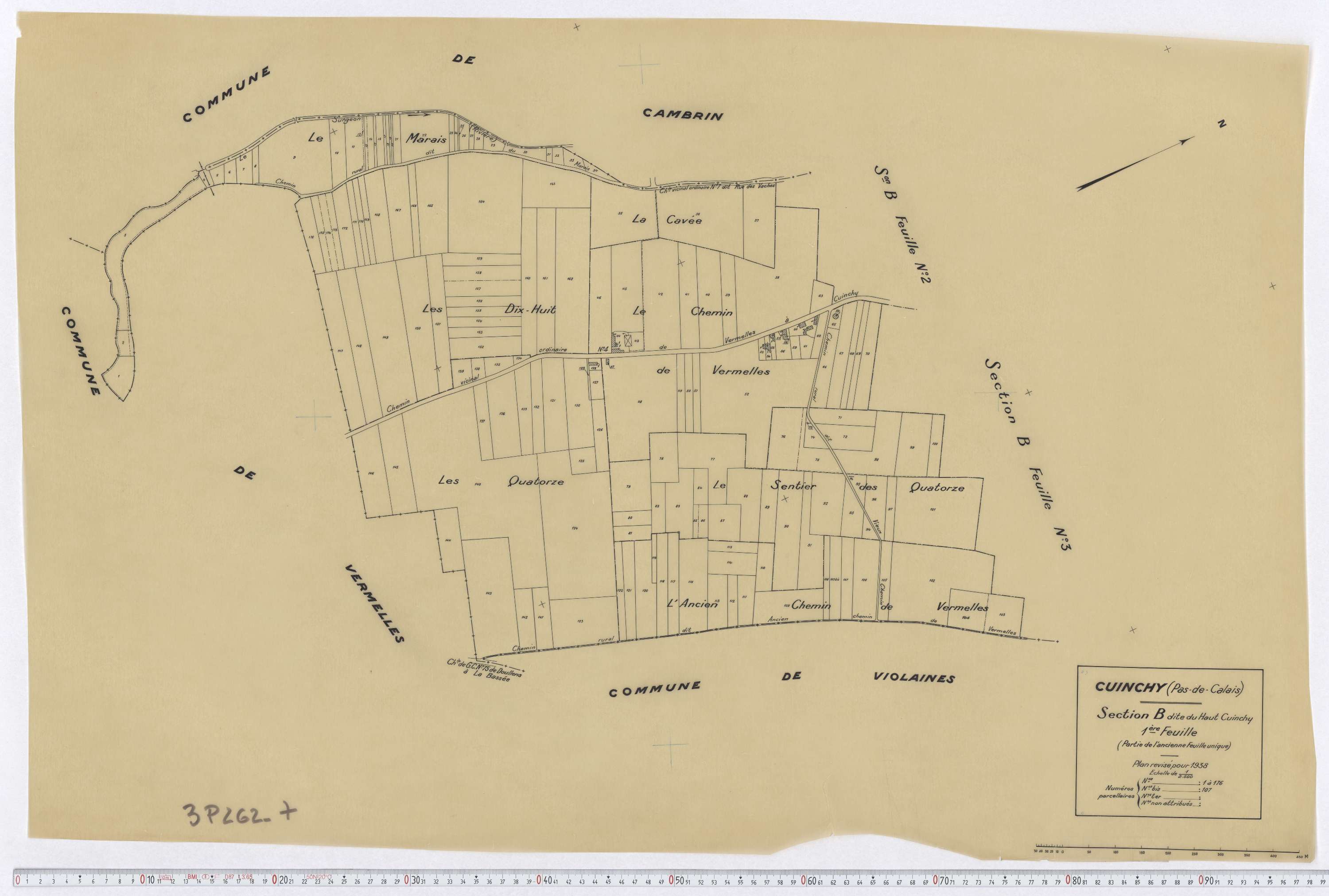 Cuinchy - Section B, feuille 1.