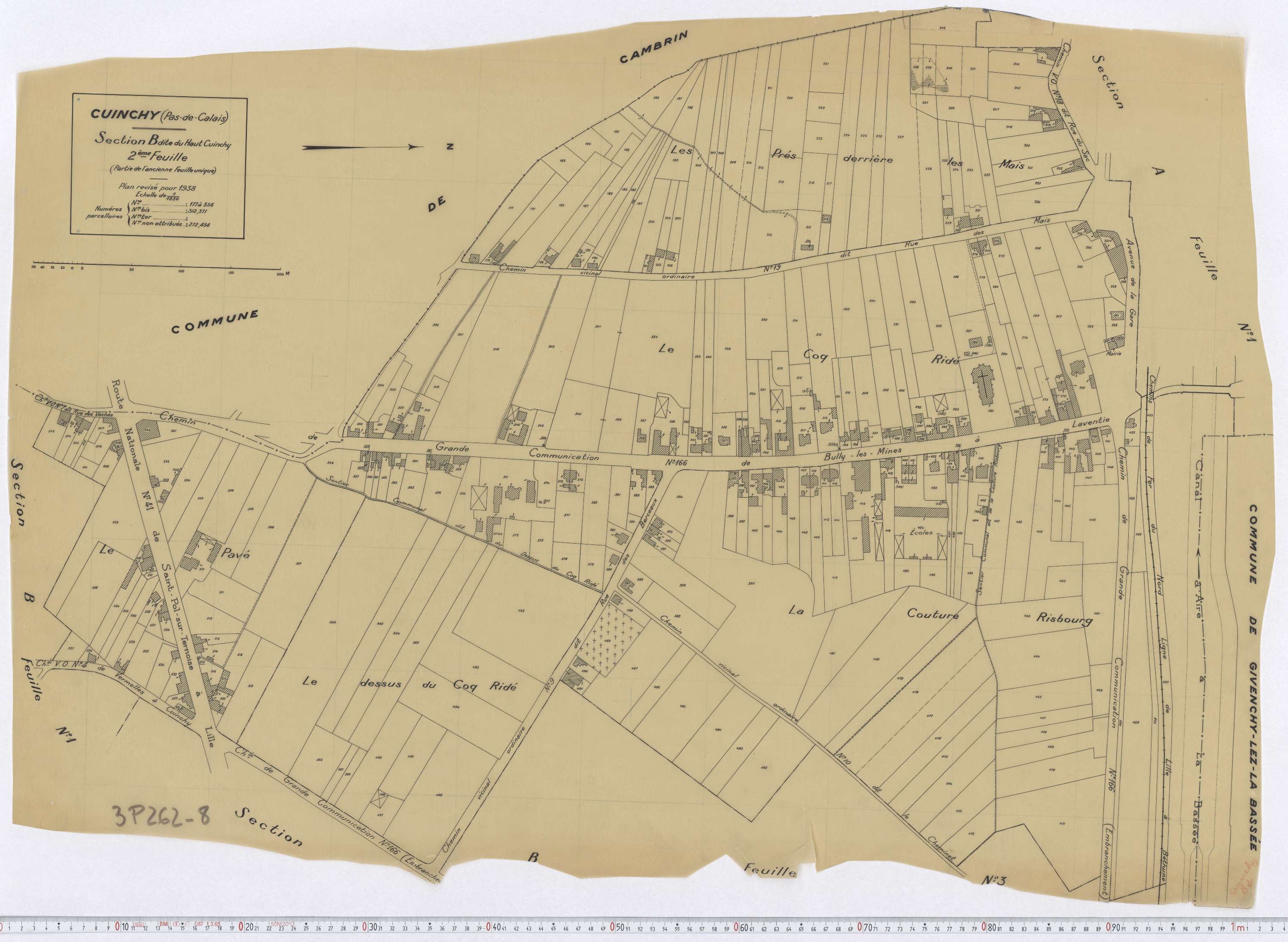 Cuinchy - Section B, feuille 2.