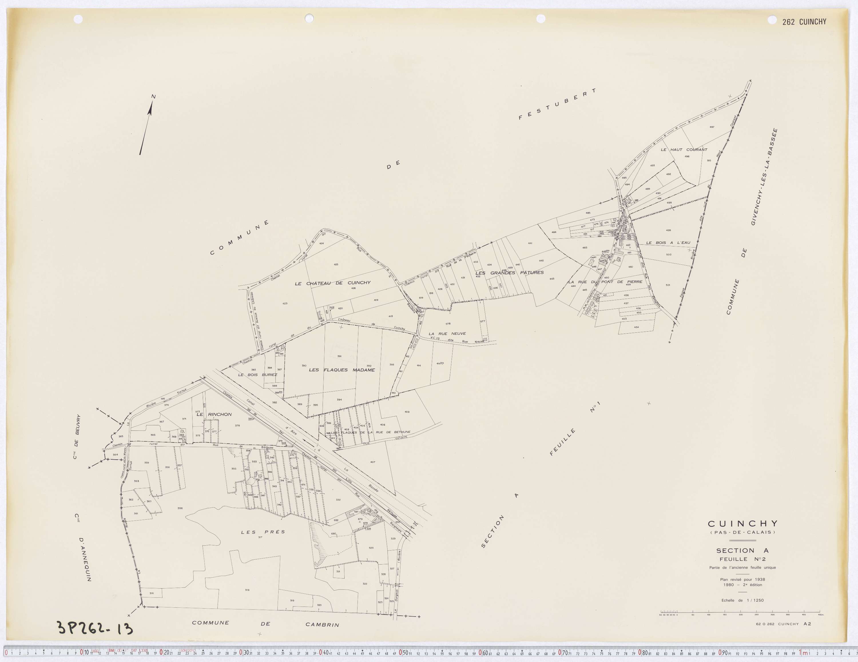 Cuinchy - Section A, feuille 2.