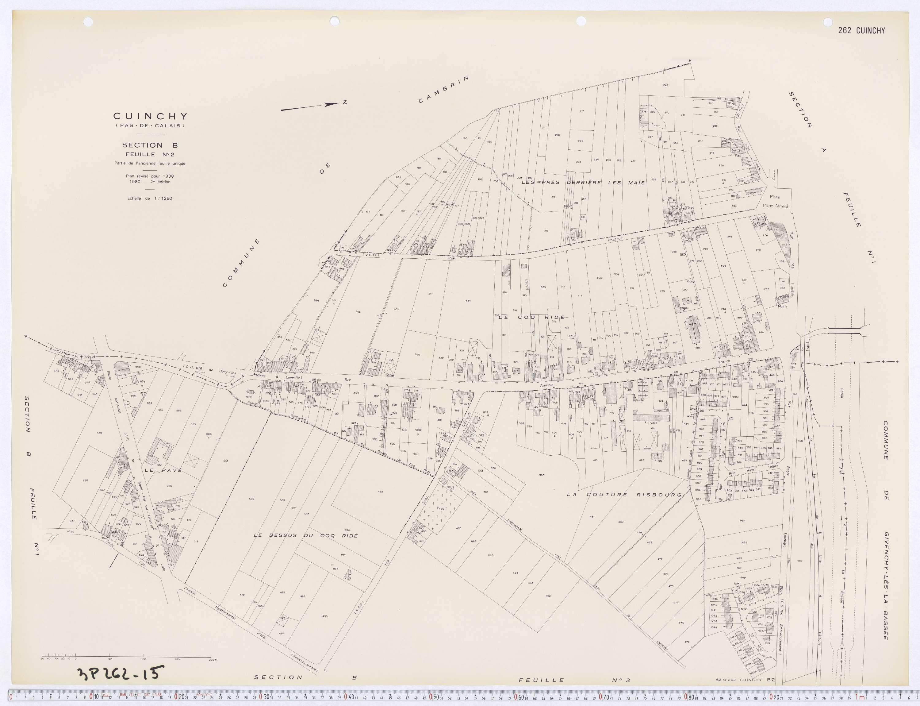 Cuinchy - Section B, feuille 2.