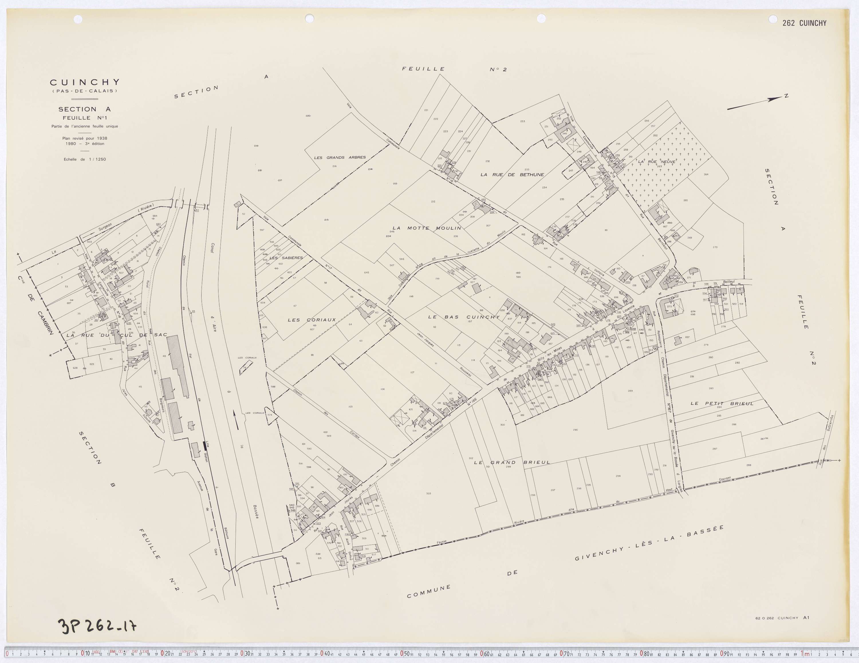 Cuinchy - Section A, feuille 1.