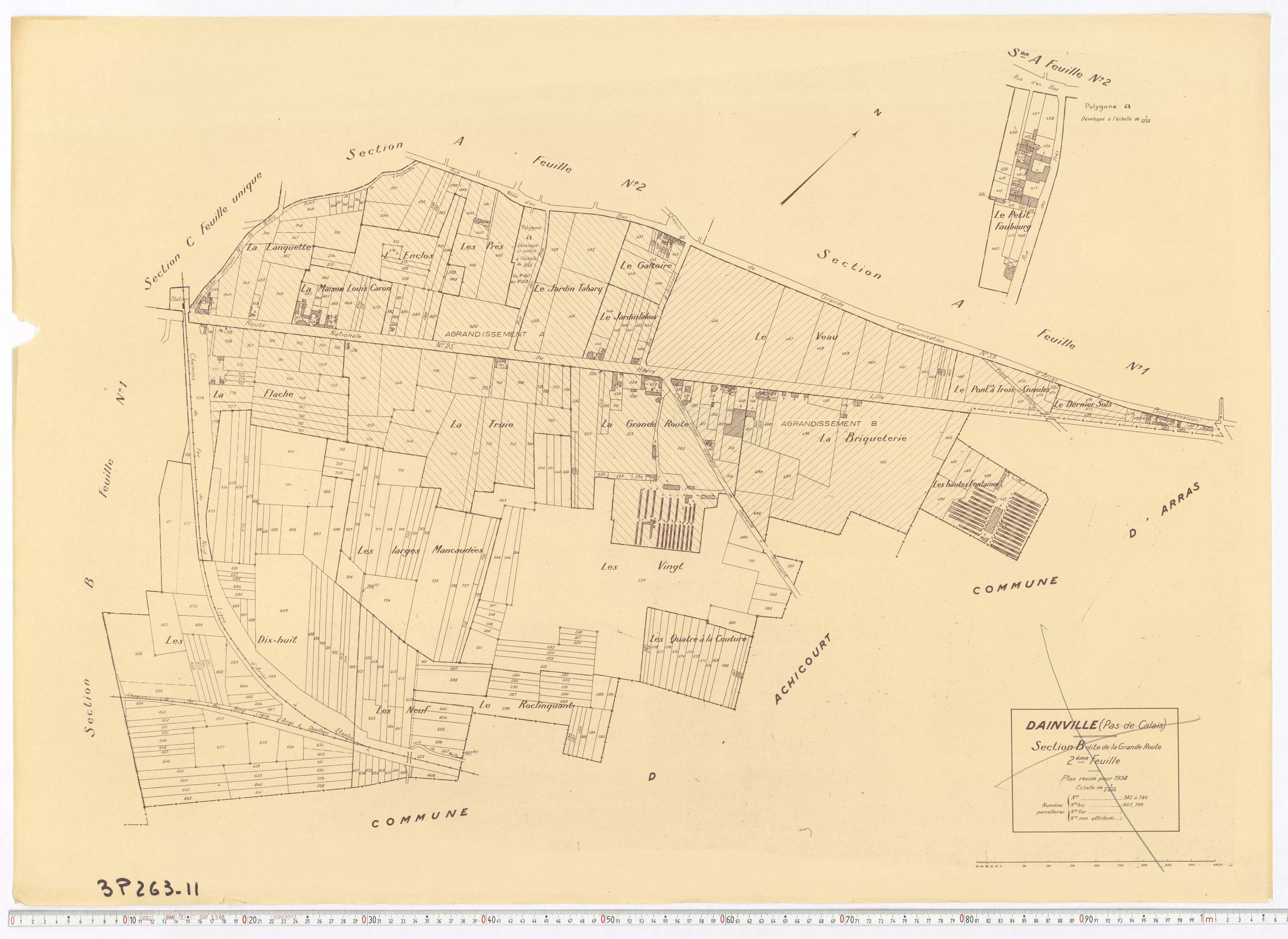 Dainville - Section B, feuille 2.